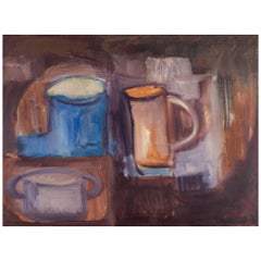 Peder Rosenstand, Danish painter. Oil on canvas. Modernist still life.