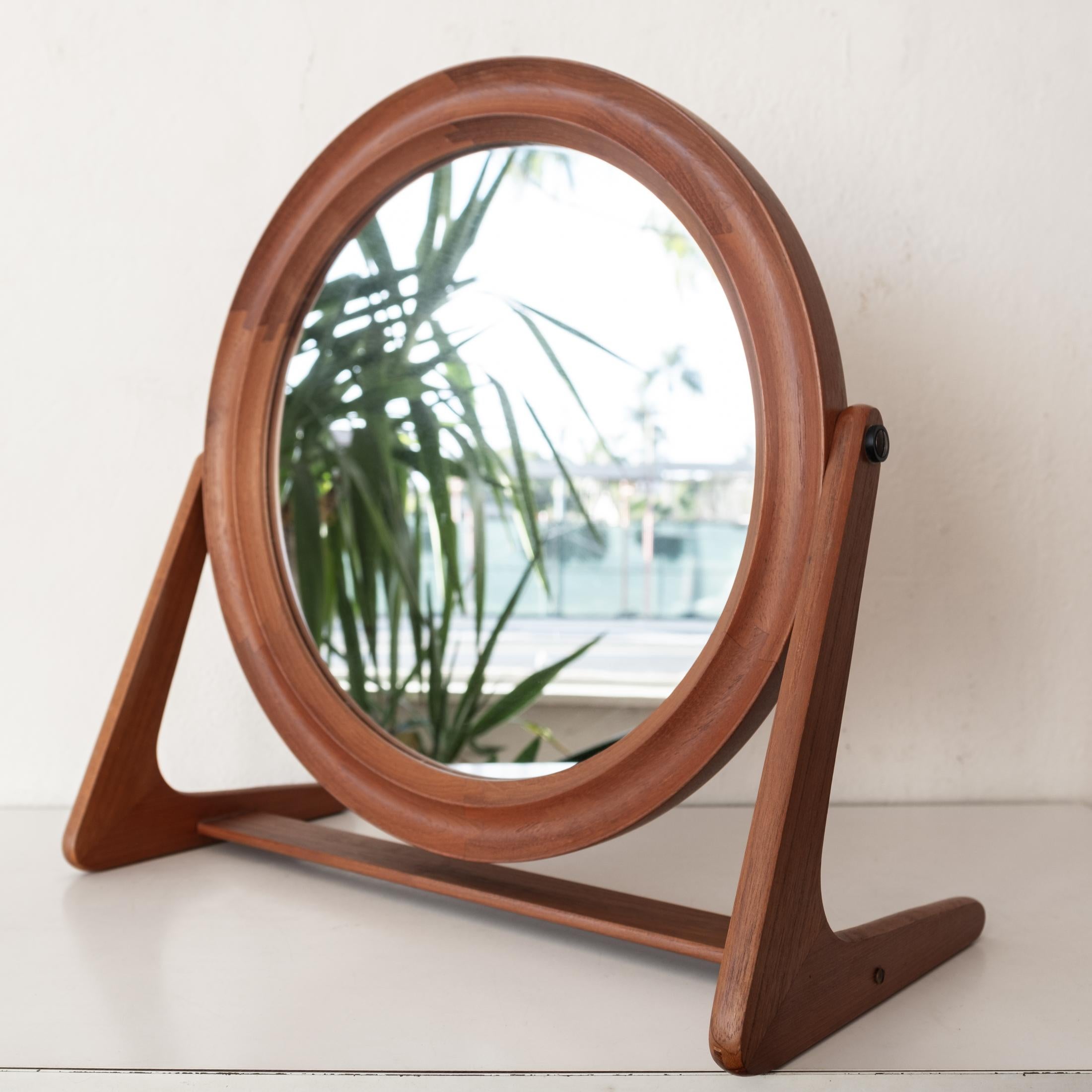 Pedersen and Hansen Danish Modern Teak Vanity or Table Top Adjustable Mirror For Sale 9