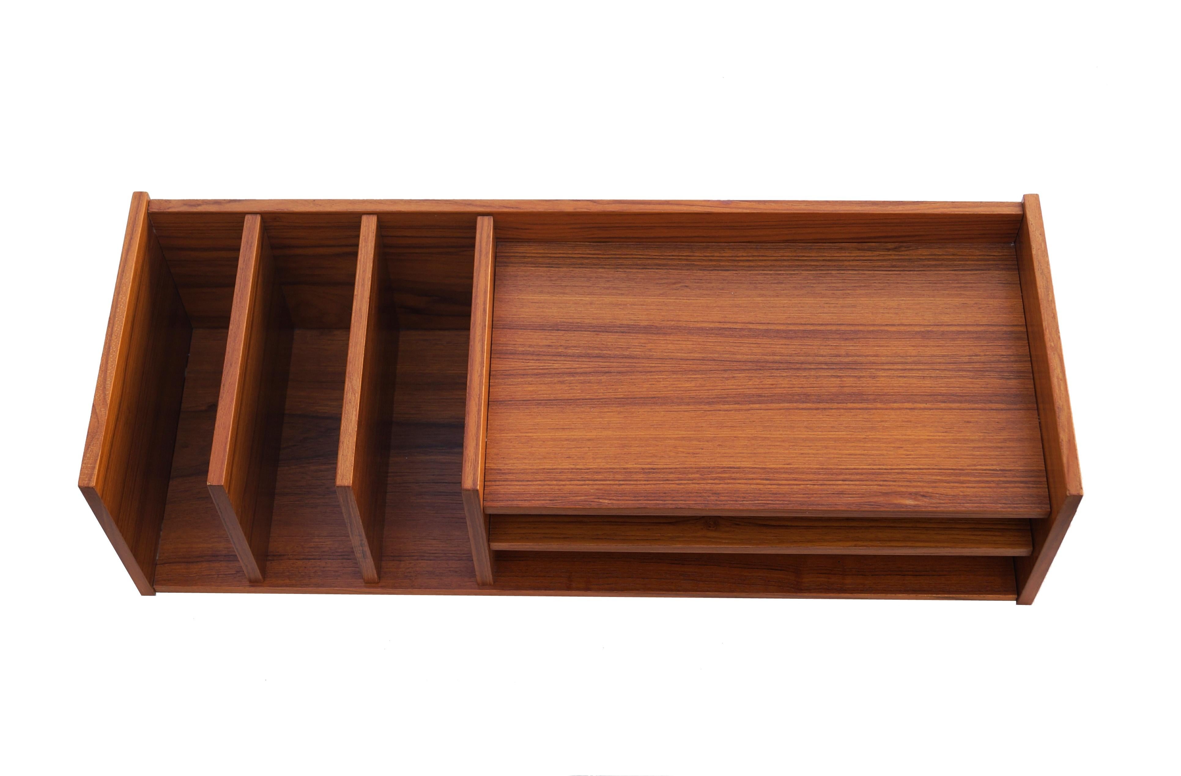 Scandinavian Modern Pedersen & Hansen Danish Modern Teak Desktop Desk Organizer