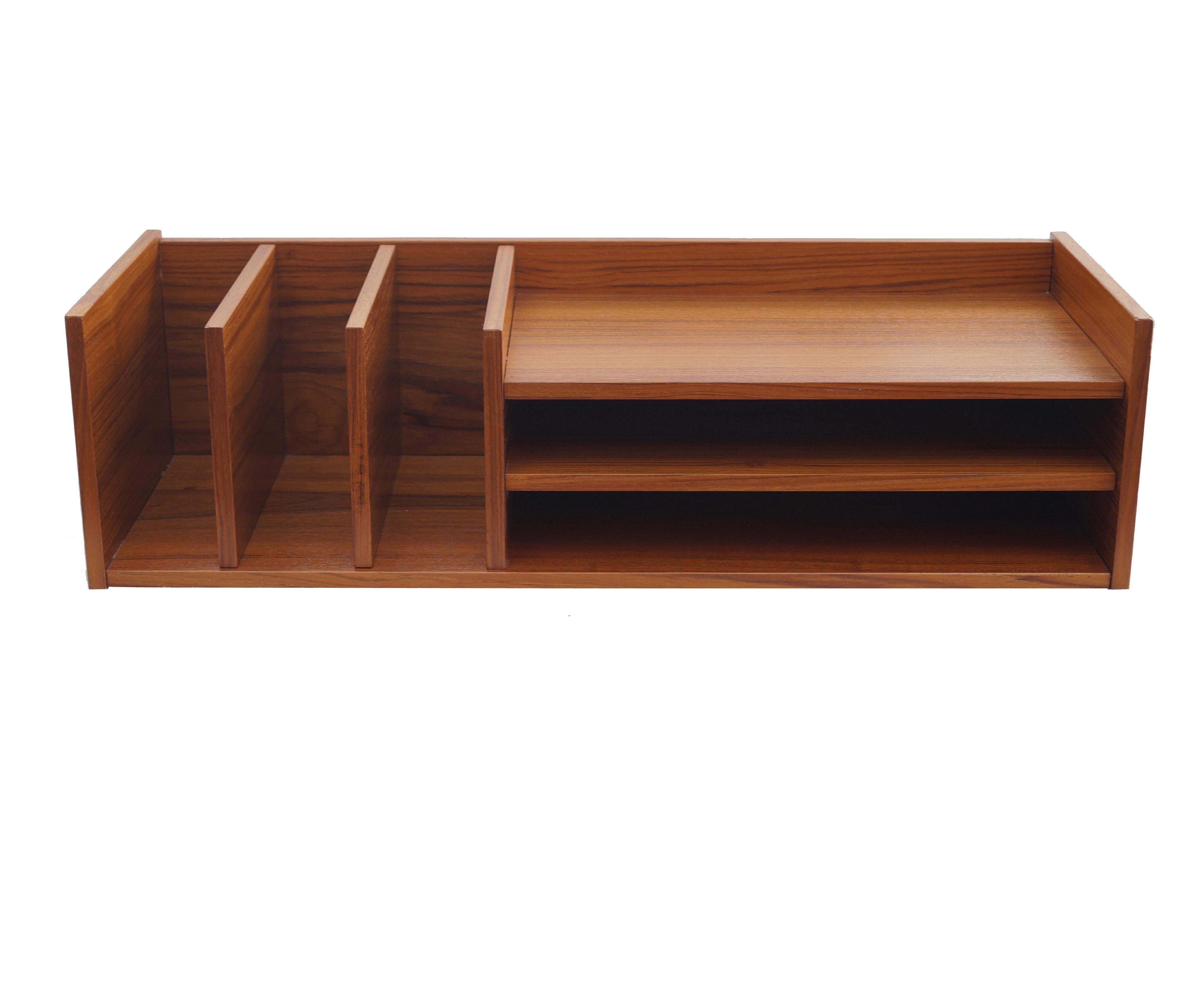 Veneer Pedersen & Hansen Danish Modern Teak Desktop Desk Organizer