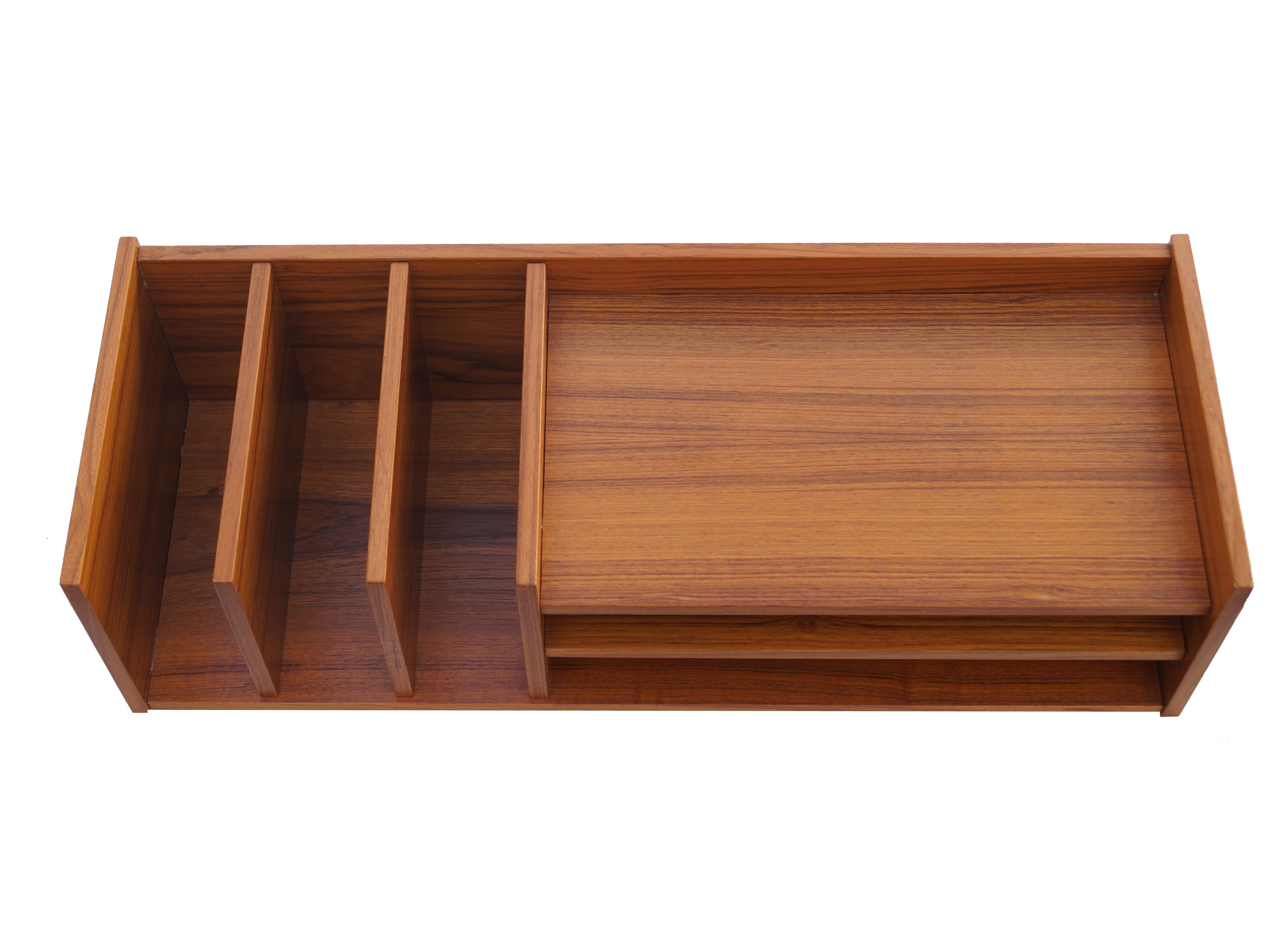 Pedersen & Hansen Danish Modern Teak Desktop Desk Organizer In Good Condition In Wayne, NJ