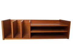 Pedersen & Hansen Danish Modern Teak Wood Desktop Mail Desk Organizer Shelf