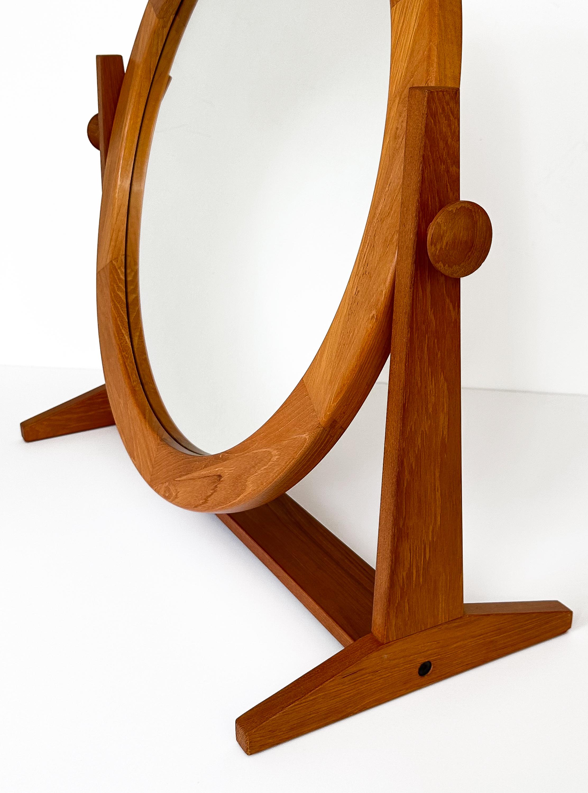 Pedersen & Hansen Large Teak Table Top Vanity Mirror For Sale 7