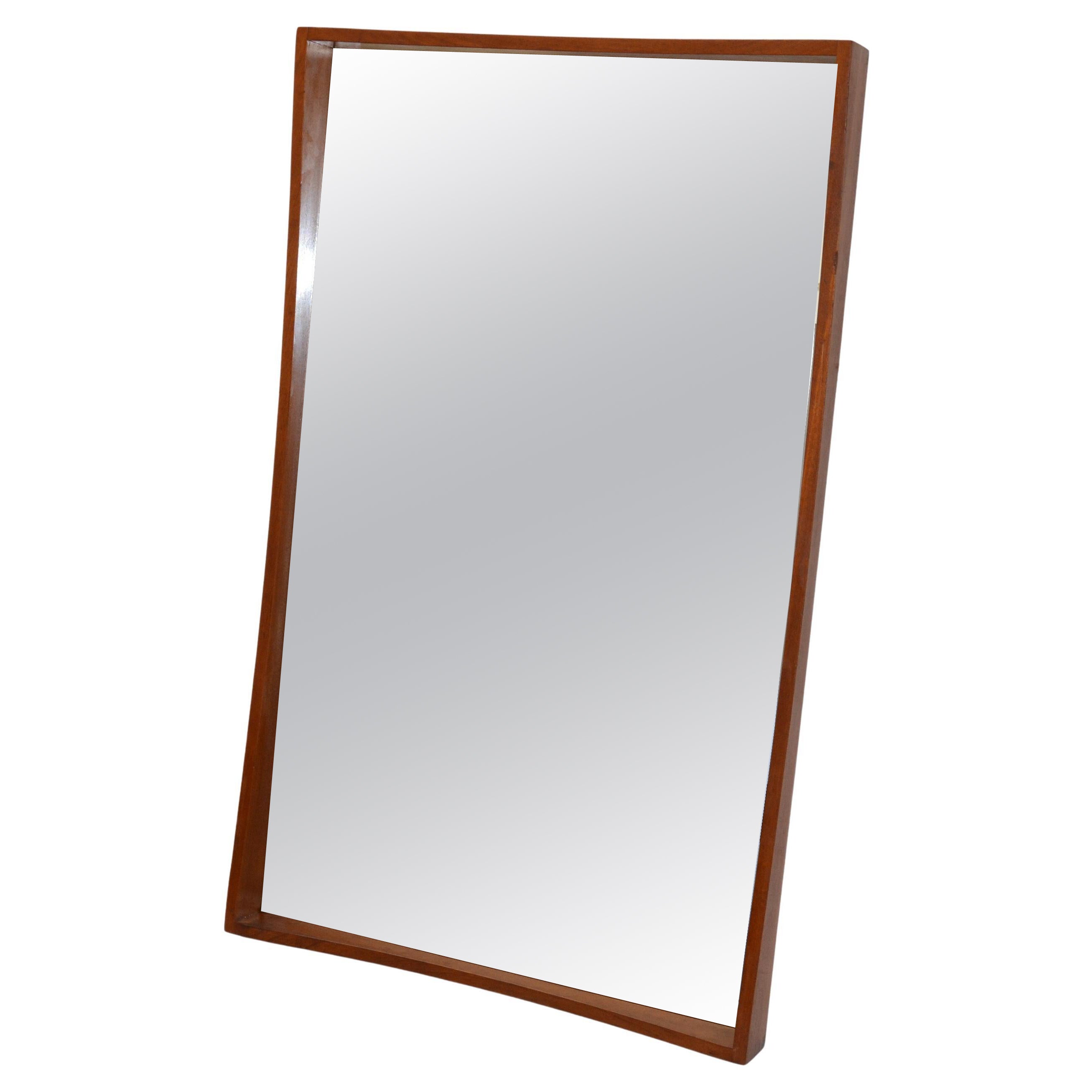 Pedersen & Hansen Scandinavian Modern Rectangle Dovetailed Teak Wall Mirror 1960