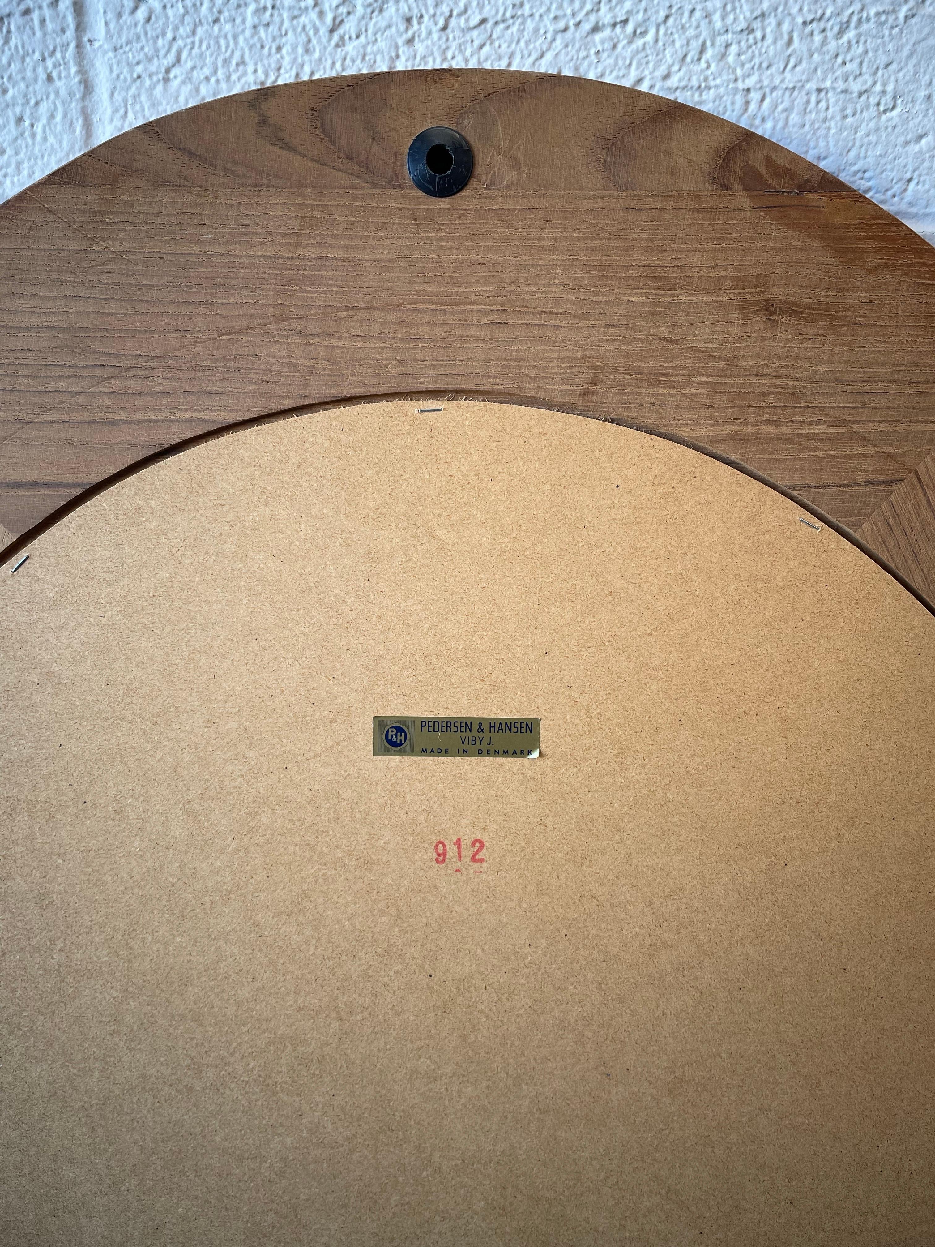 Specchio ovale in teak Pedersen & Hansen in vendita 1
