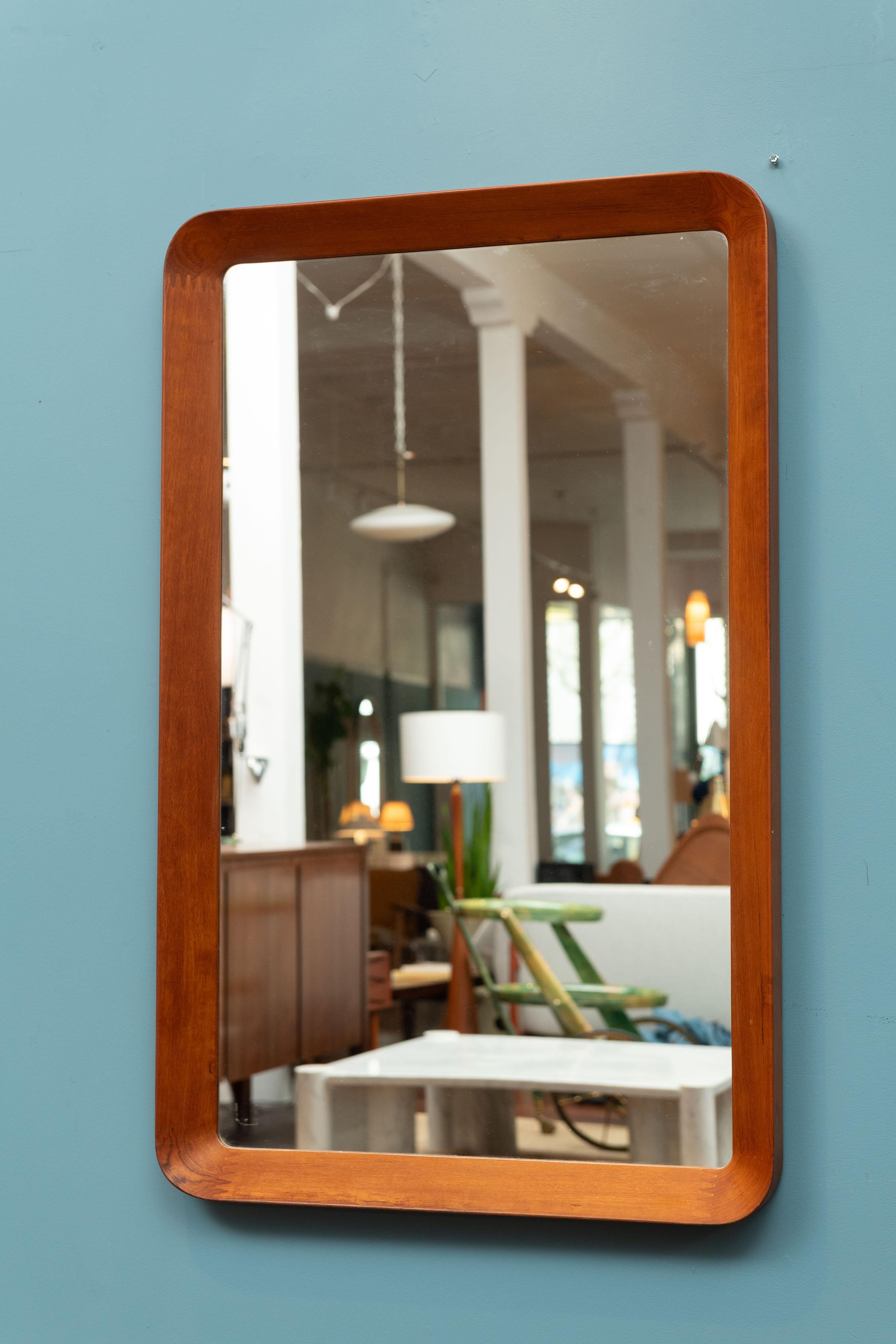 Scandinavian Modern Pedersen & Hansen Teak Wall Mirror For Sale