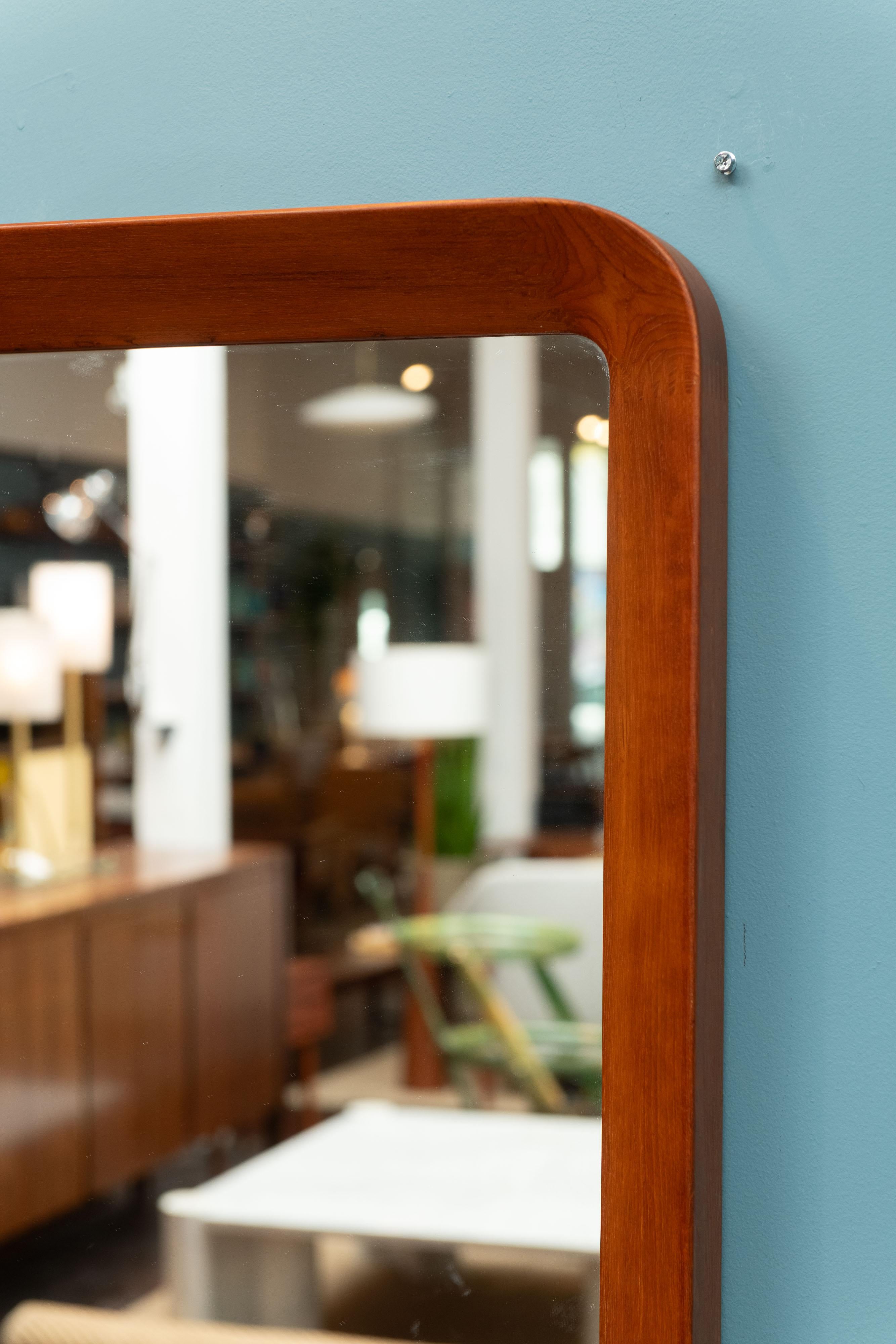 Danish Pedersen & Hansen Teak Wall Mirror For Sale