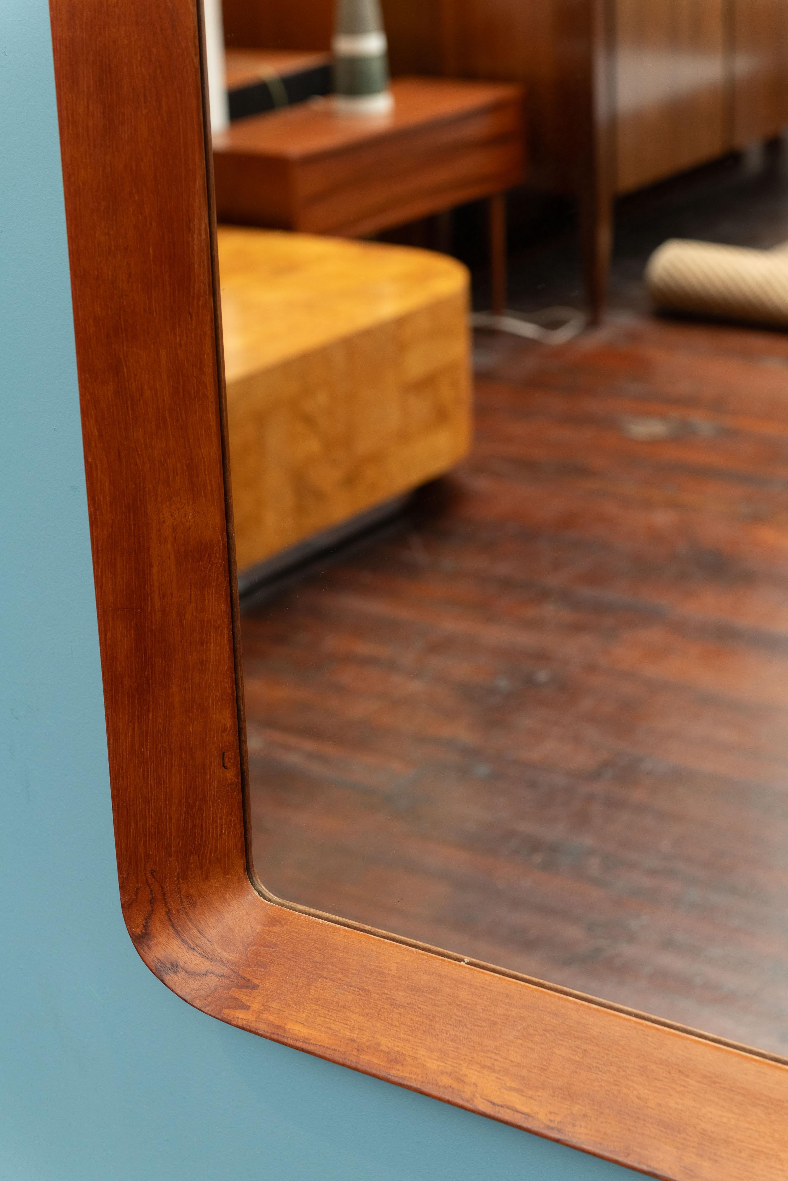 Mid-20th Century Pedersen & Hansen Teak Wall Mirror For Sale