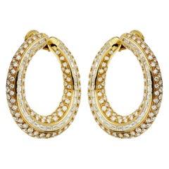 Pederzani Diamond Baguette Gold Hoop Earrings