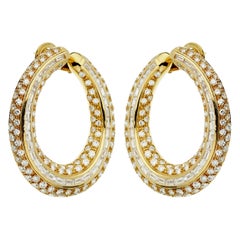 Pederzani Diamond Baguette Gold Hoop Earrings