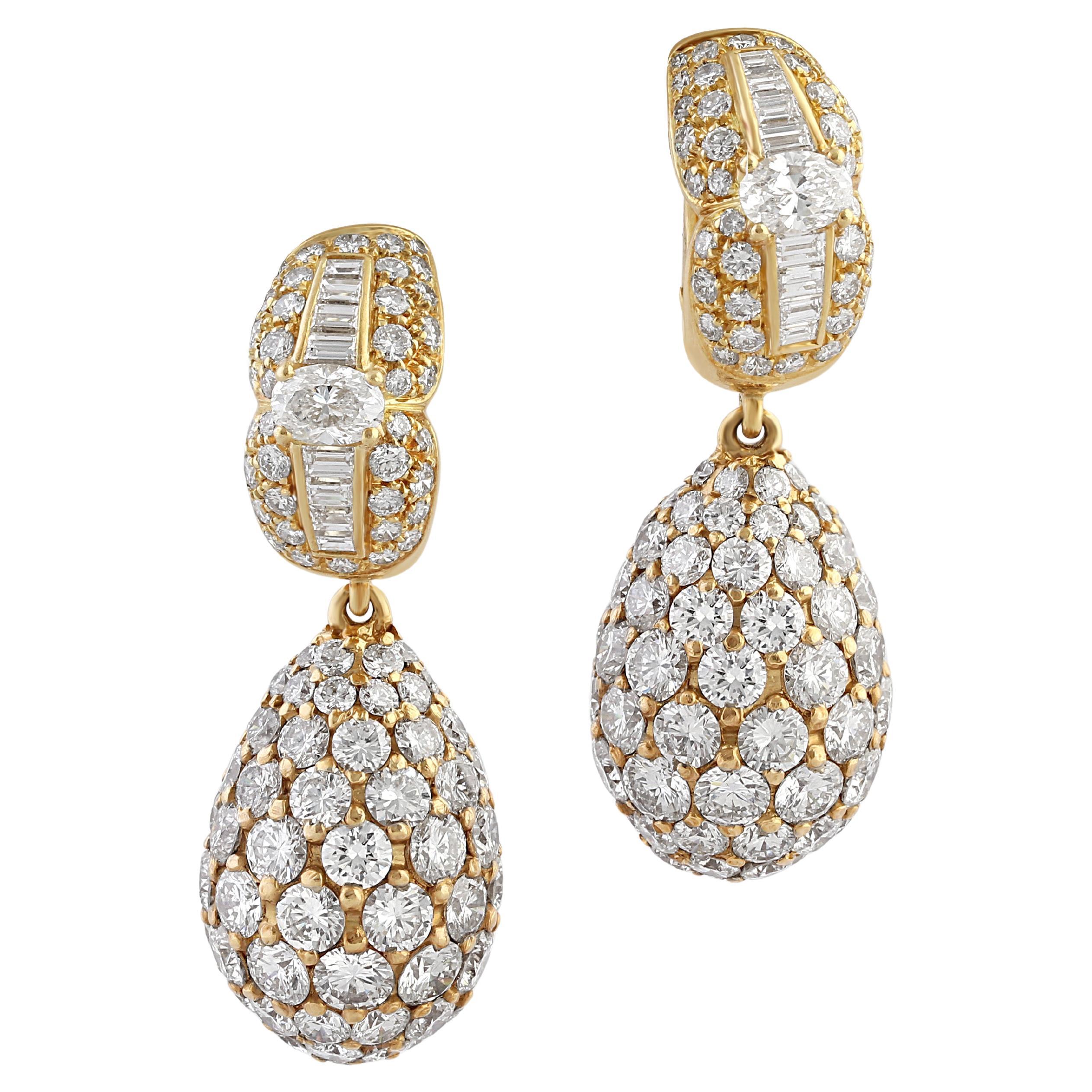 Pederzani, Gold & Diamond Drop Earrings For Sale