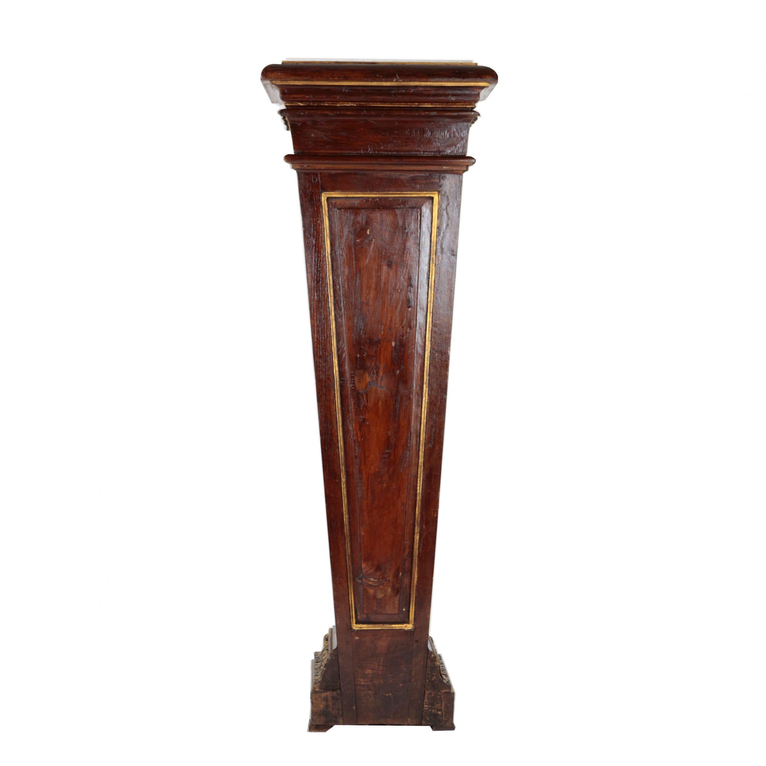 French Pedestal 2nd Half 19th Century Nutwood and Marble Top For Sale