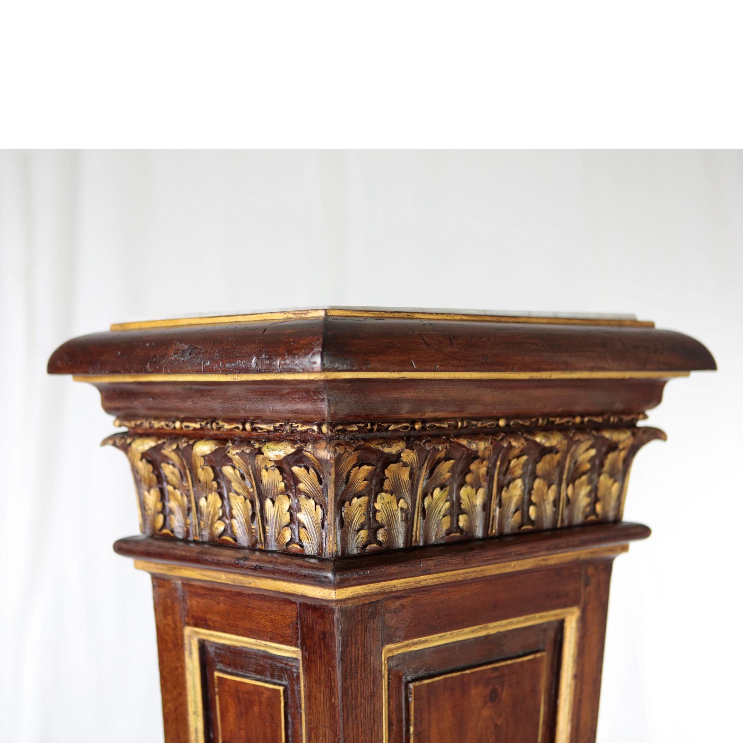 Mid-19th Century Pedestal 2nd Half 19th Century Nutwood and Marble Top For Sale
