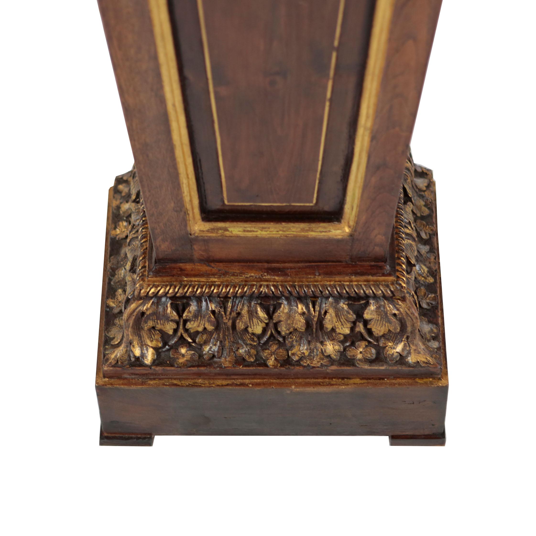 Pedestal 2nd Half 19th Century Nutwood and Marble Top For Sale 1