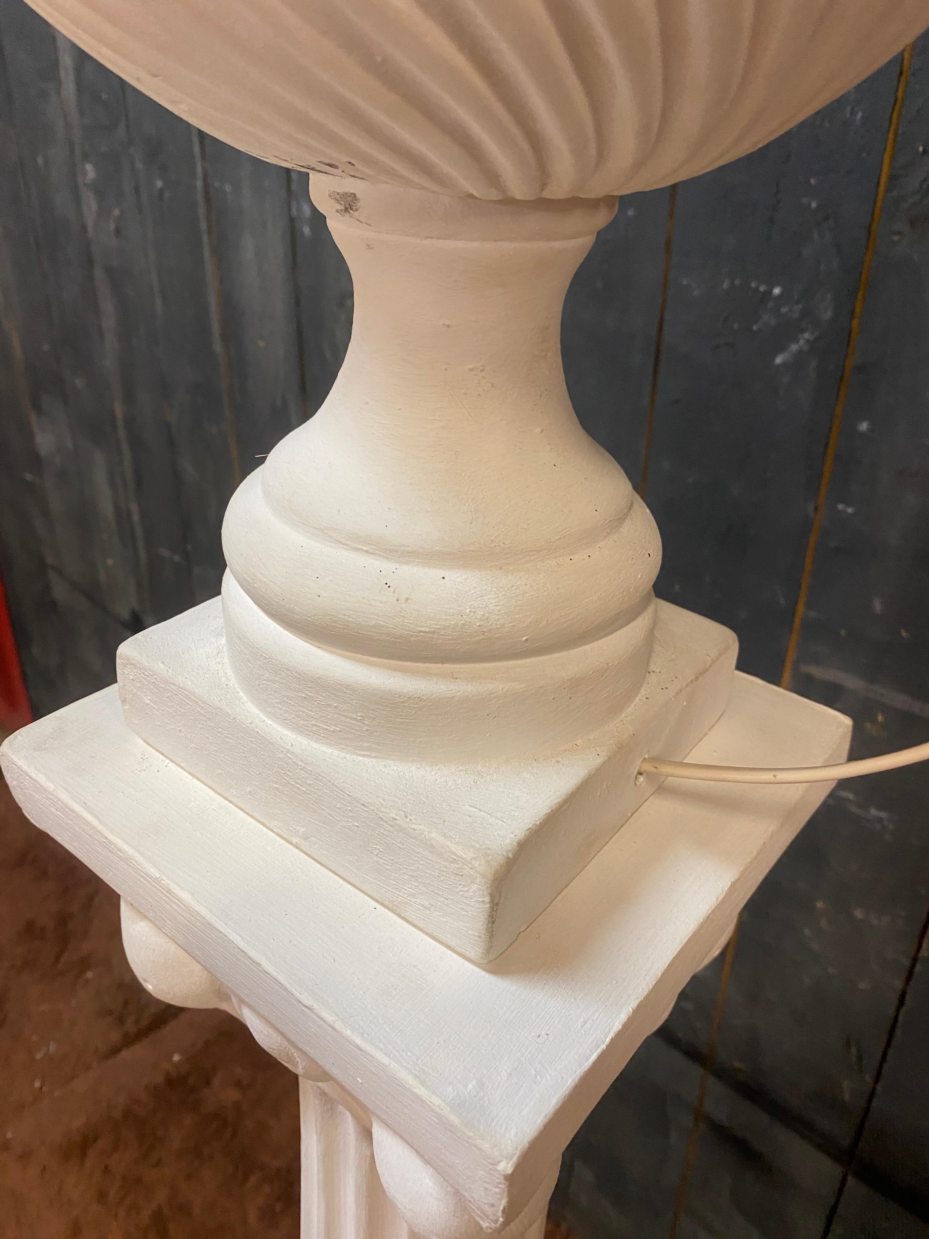 pedestal and its neo-classical plaster light basin circa 1940/1950 For Sale 5