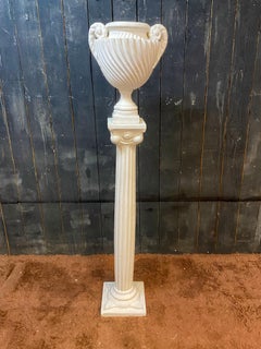 pedestal and its neo-classical plaster light basin circa 1940/1950