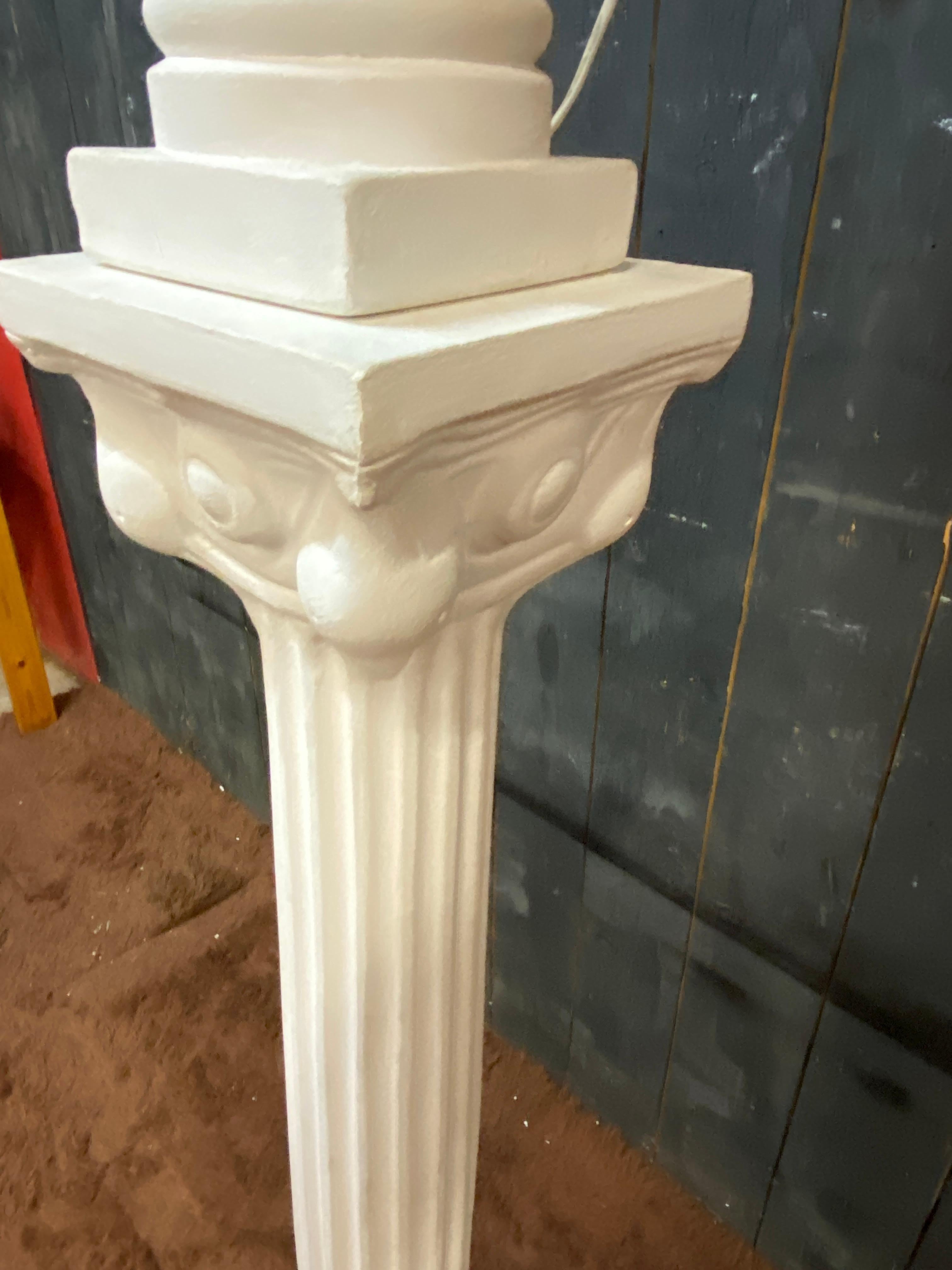 pedestal and its neo-classical plaster light basin circa 1940/1950 For Sale 2