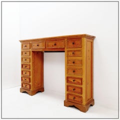 Pedestal apothecary cabinet in solid pine - English, early 20th century