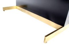 Pedestal Base Brass Legs Rosewood  Ebonised Black Lacquer Top Dining Table MINT!