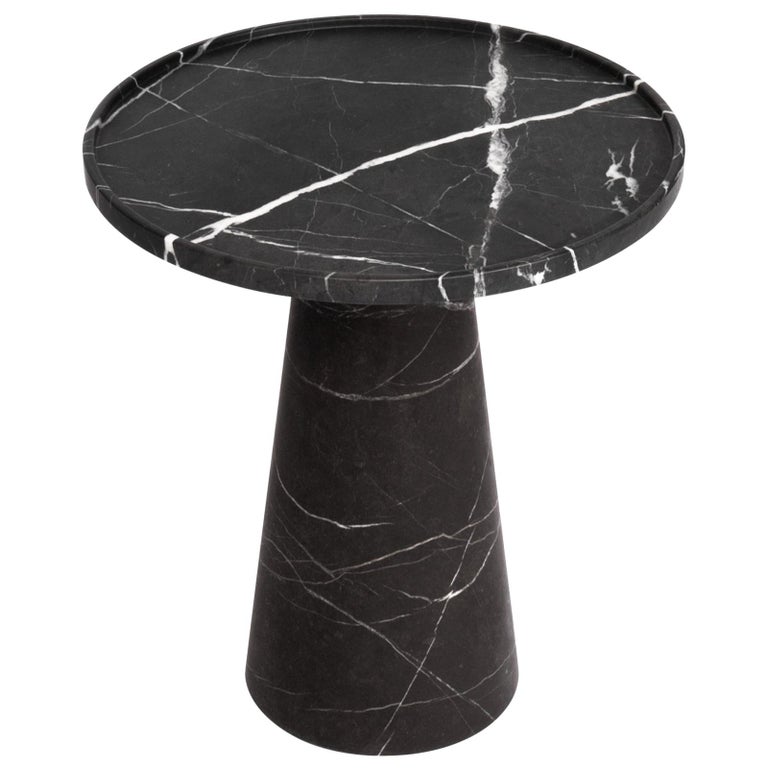 Pedestal Black Marble Side Table For Sale at 1stDibs | black marble end  table, black marble stool, black pedestal side table