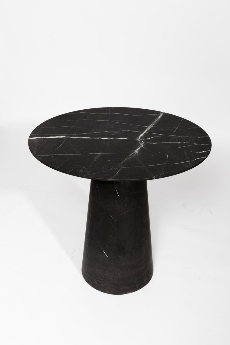 Modern Pedestal black marble Table For Sale