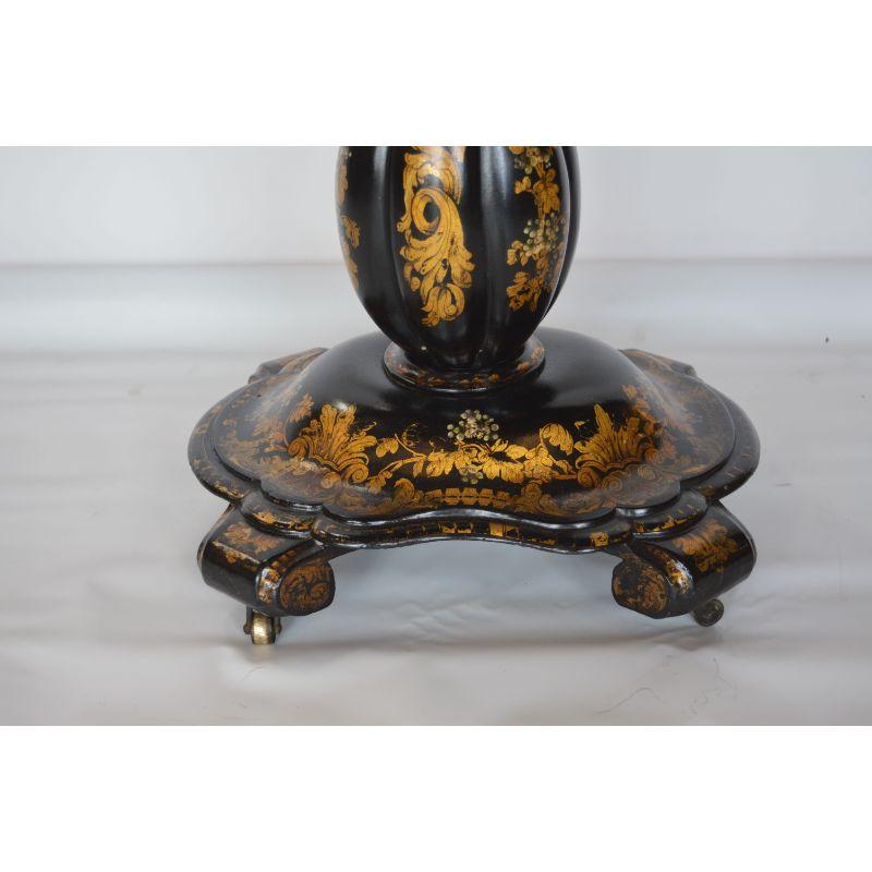 Pedestal Box on Stand Table with Gold Details In Good Condition For Sale In Los Angeles, CA