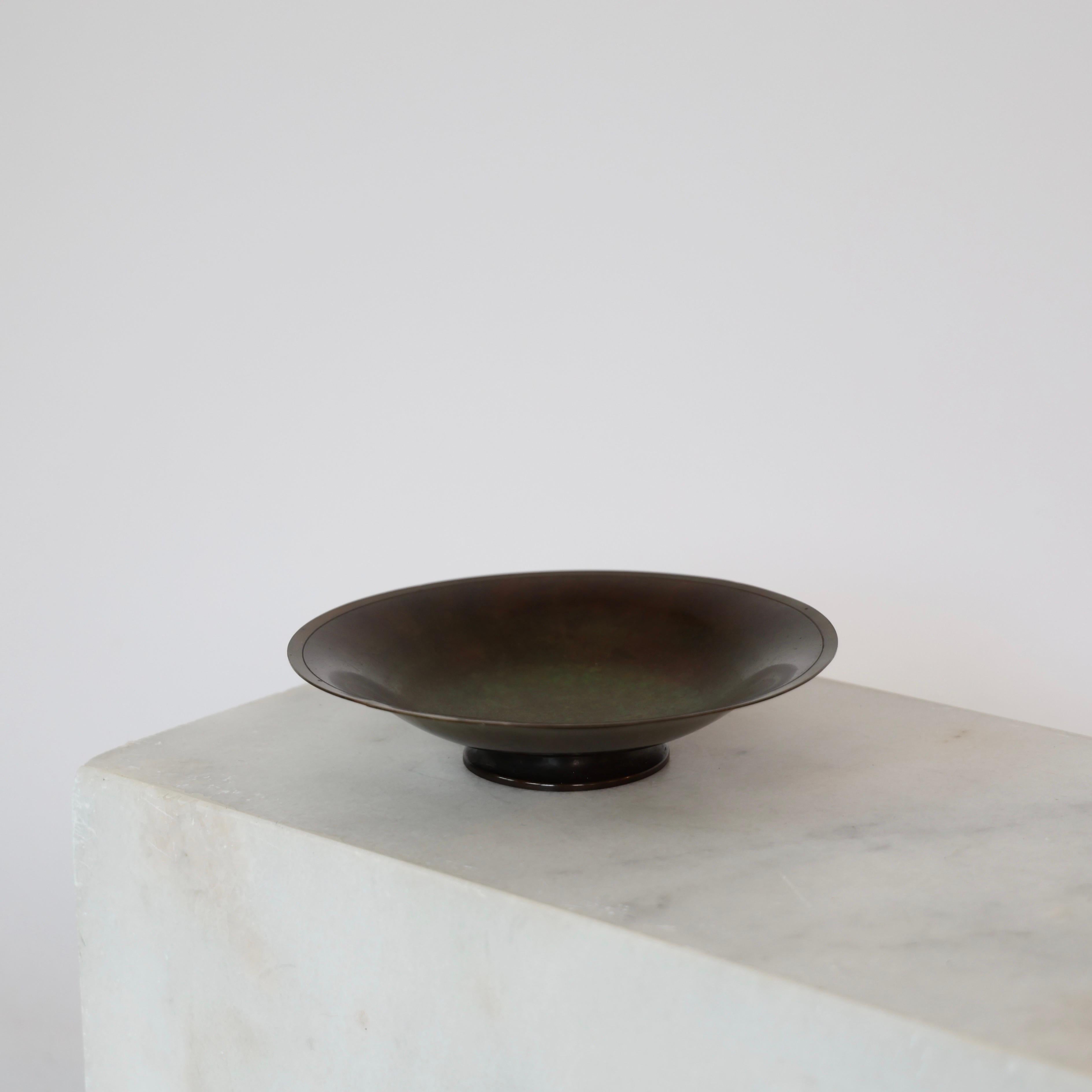 Art Deco Pedestal Bronze Bowl designed by Just Andersen, 1930s, Denmark For Sale