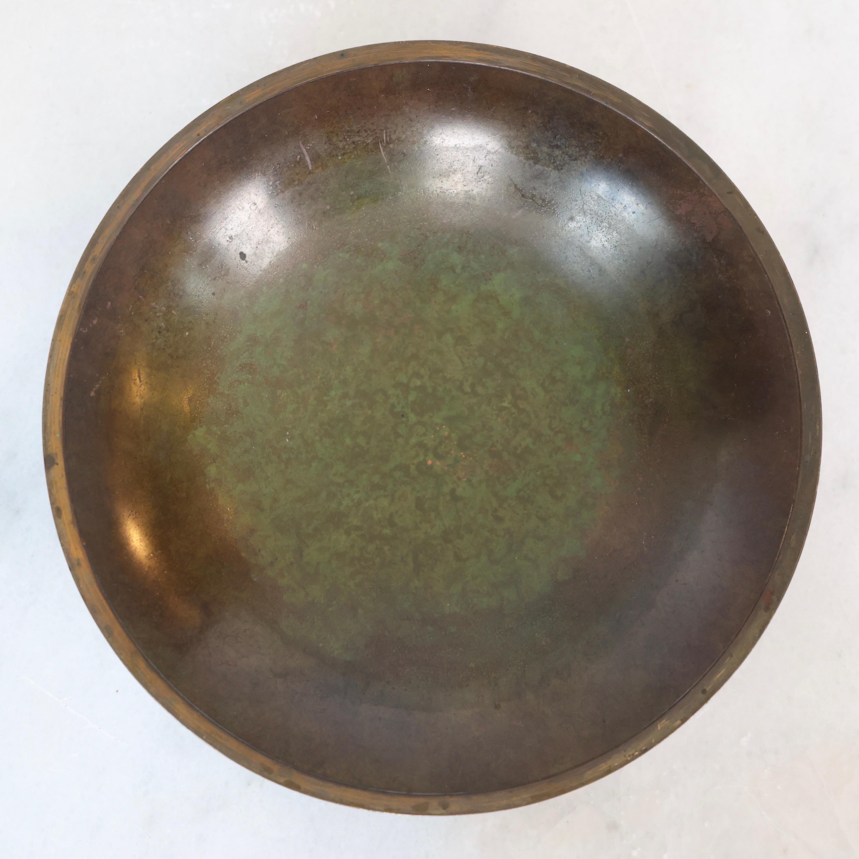 Mid-20th Century Pedestal Bronze Bowl designed by Just Andersen, 1930s, Denmark For Sale