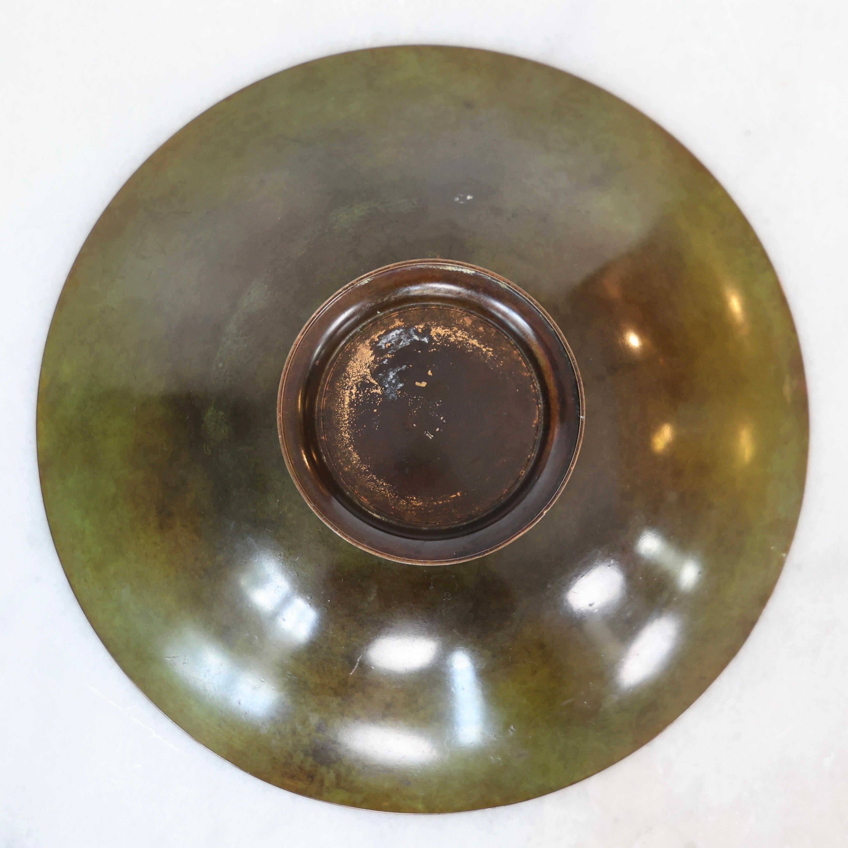 Pedestal Bronze Bowl designed by Just Andersen, 1930s, Denmark For Sale 1