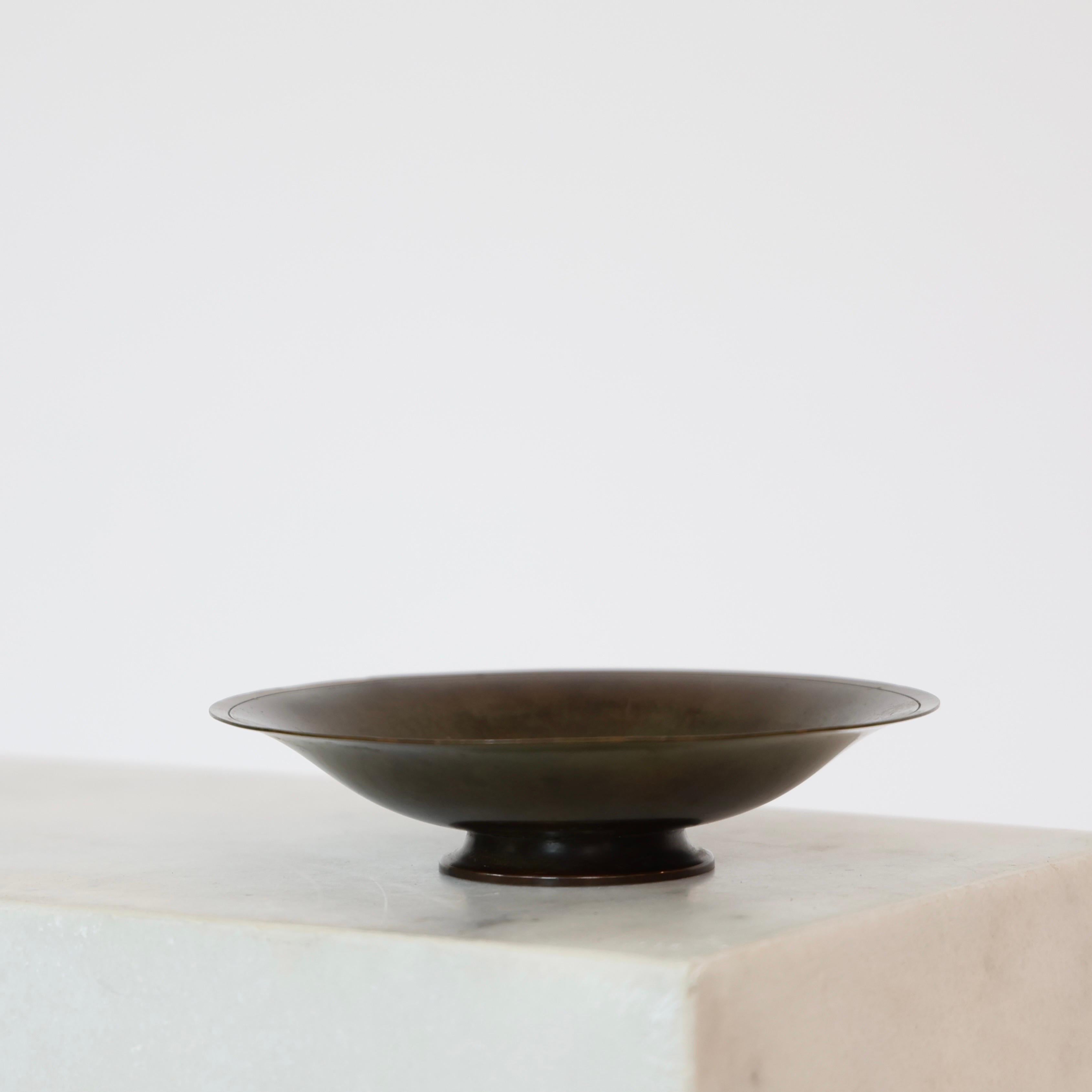 Pedestal Bronze Bowl designed by Just Andersen, 1930s, Denmark For Sale 2