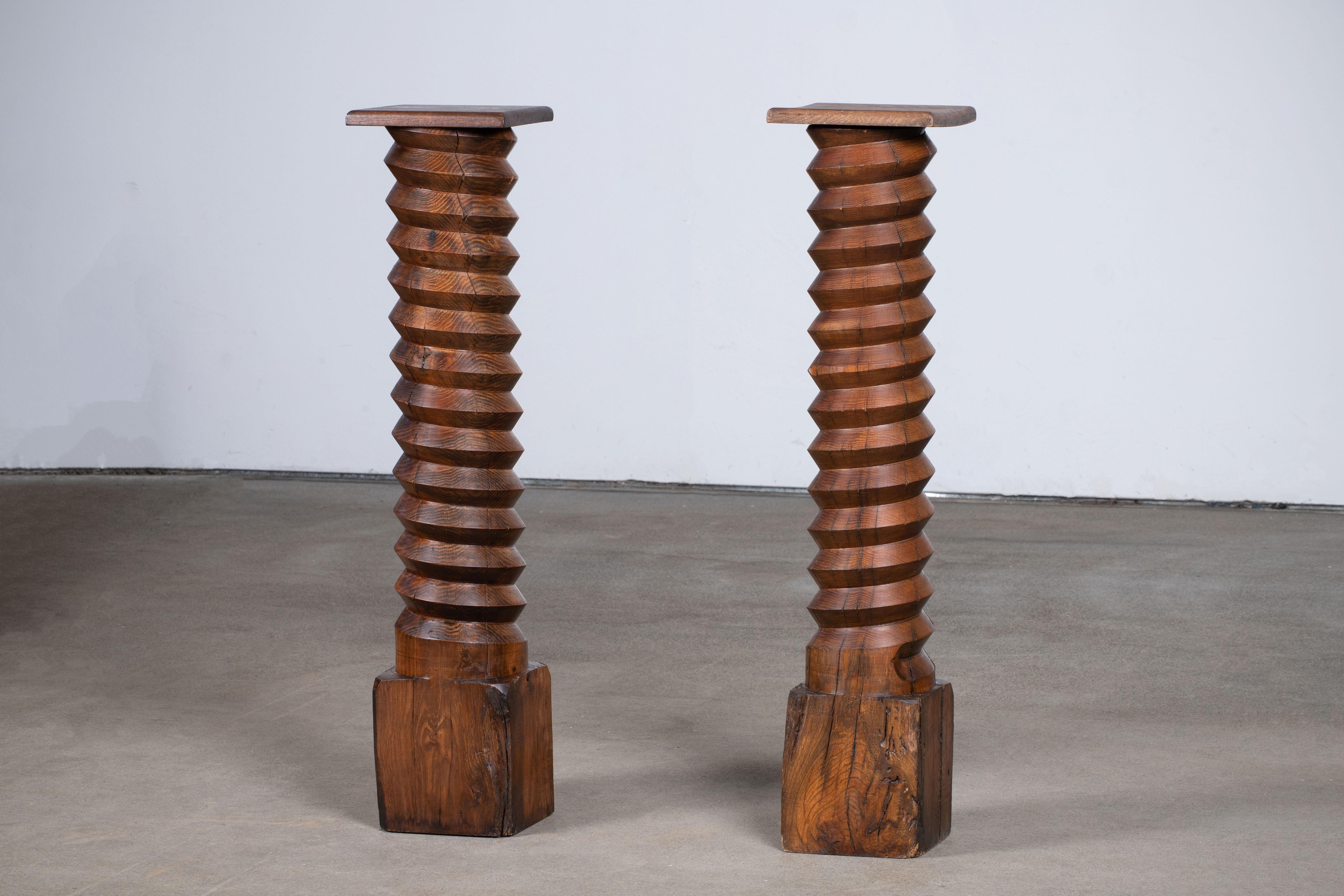 Pedestal, Brutalist in the Manner of Charles Dudouyt In Good Condition For Sale In Wiesbaden, DE