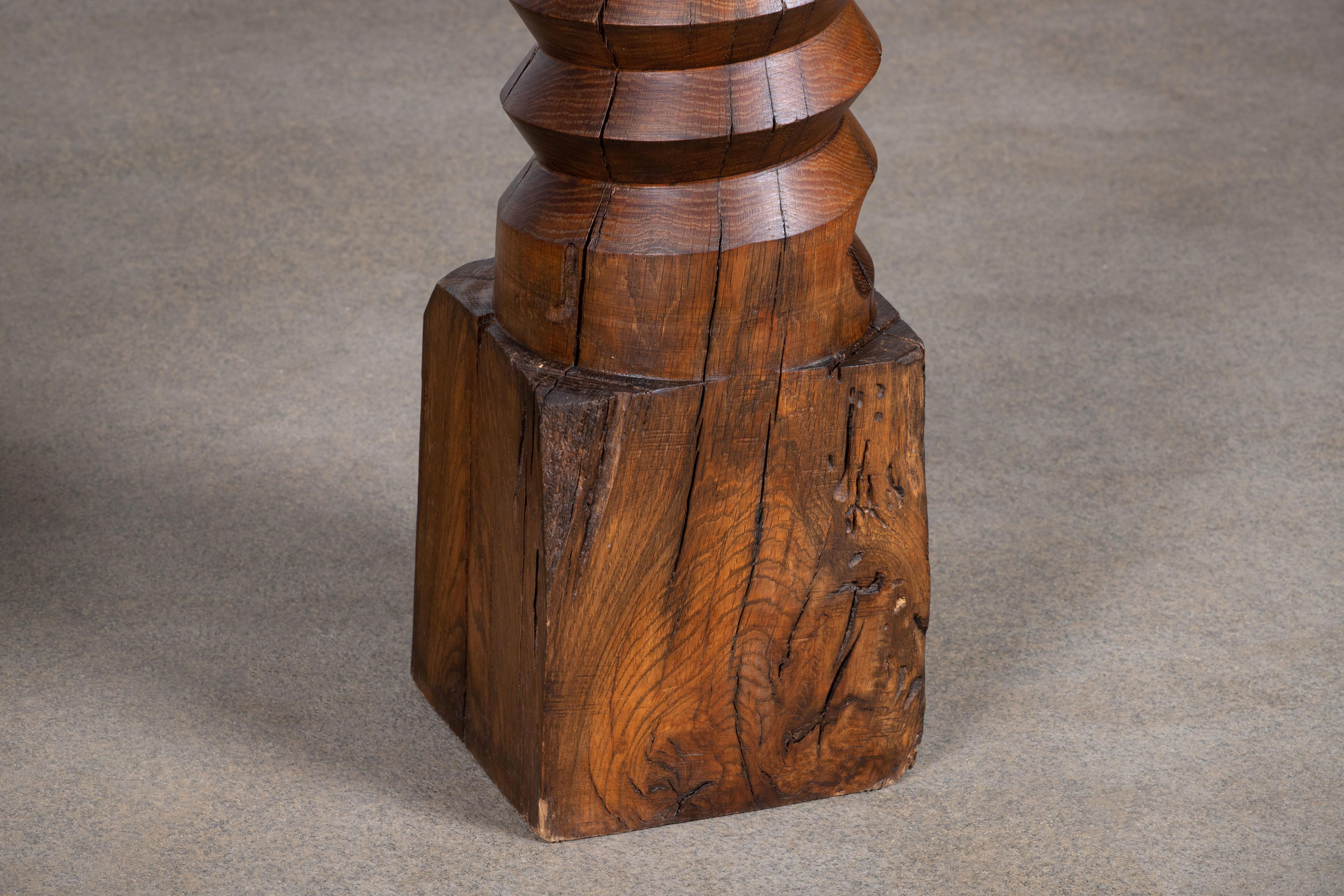 Mid-20th Century Pedestal, Brutalist in the Manner of Charles Dudouyt For Sale