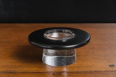 Pedestal Candleholder, Black Lacquer and Crystal by Robert Kuo, Limited Edition