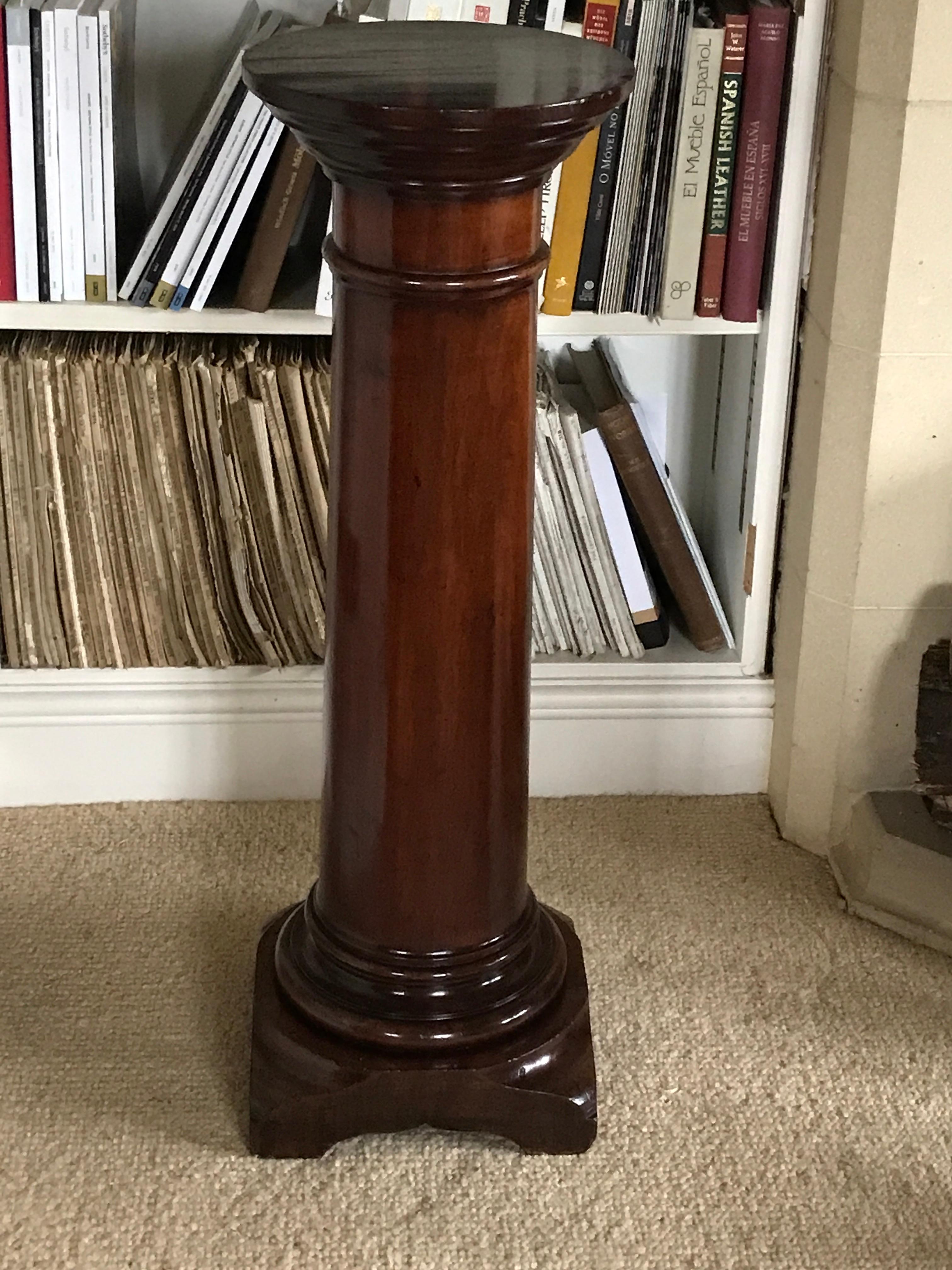 Anglais The Pedestal Classic Column Stand Mahogany Roman Tuscan Grand Tour en vente