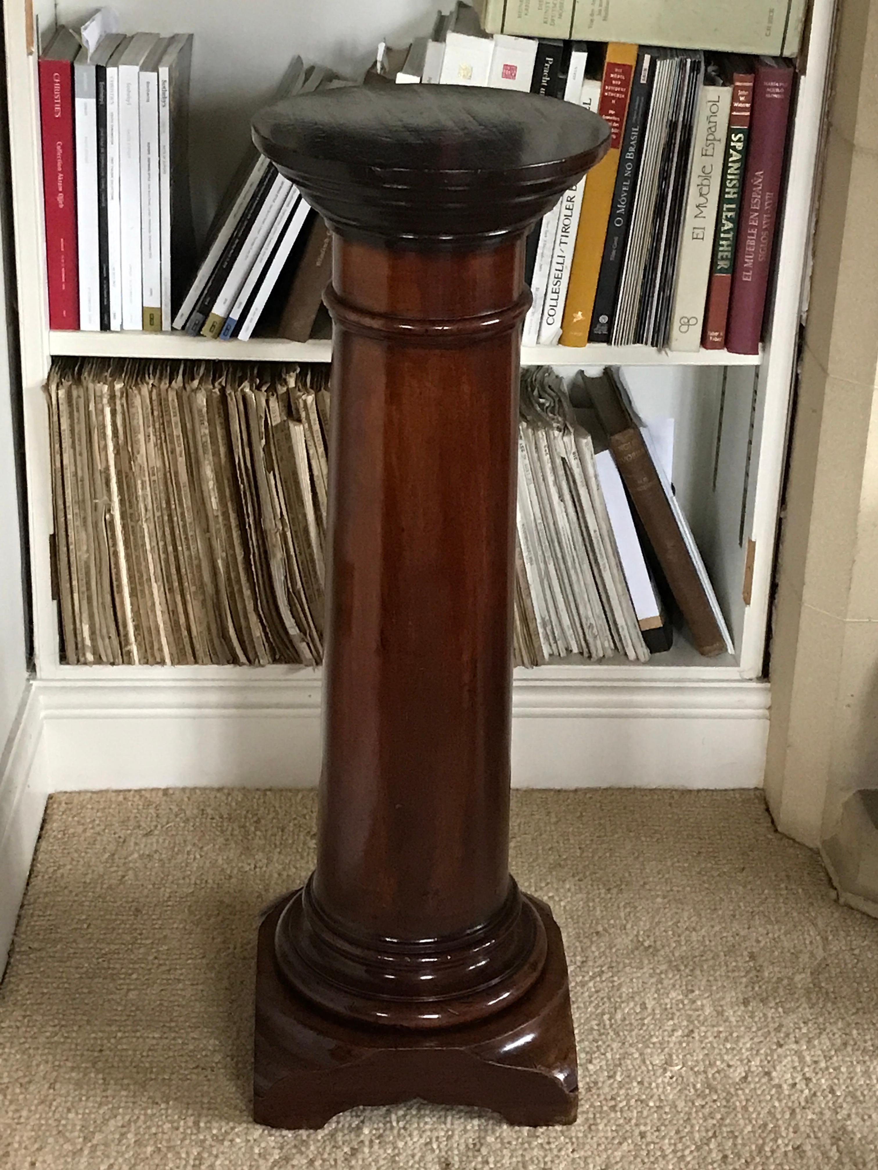 wooden column plant stand