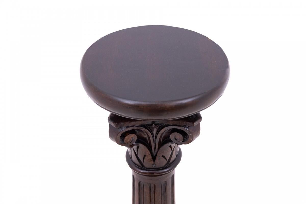 Walnut Pedestal - column, early 20th century, Western Europe. For Sale