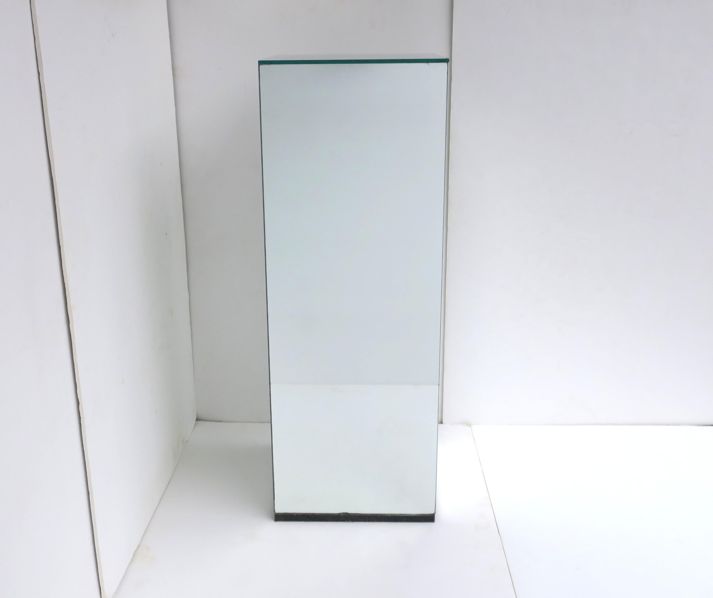 Modern Pedestal Column Mirrored For Sale
