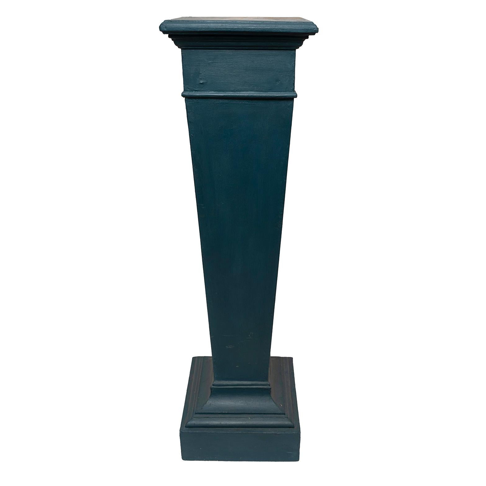 English Pedestal Column Plinth Vintage Dutch Hague Blue Height 115cm 45