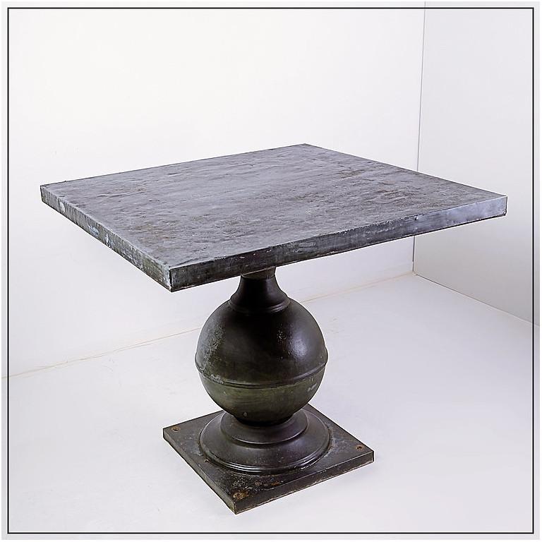 Zinc Pedestal Dining or Centre Table - Late 20th Century For Sale