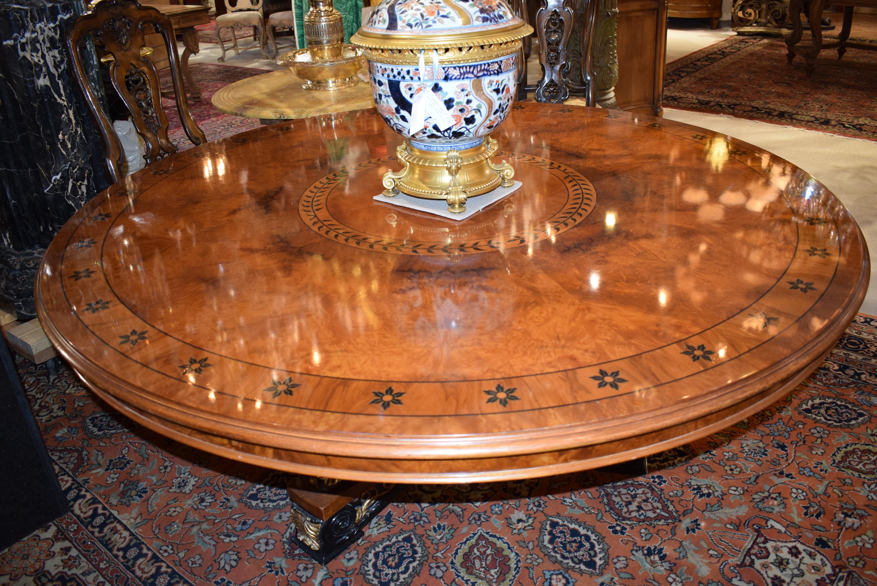 Inlay Pedestal Dining Table