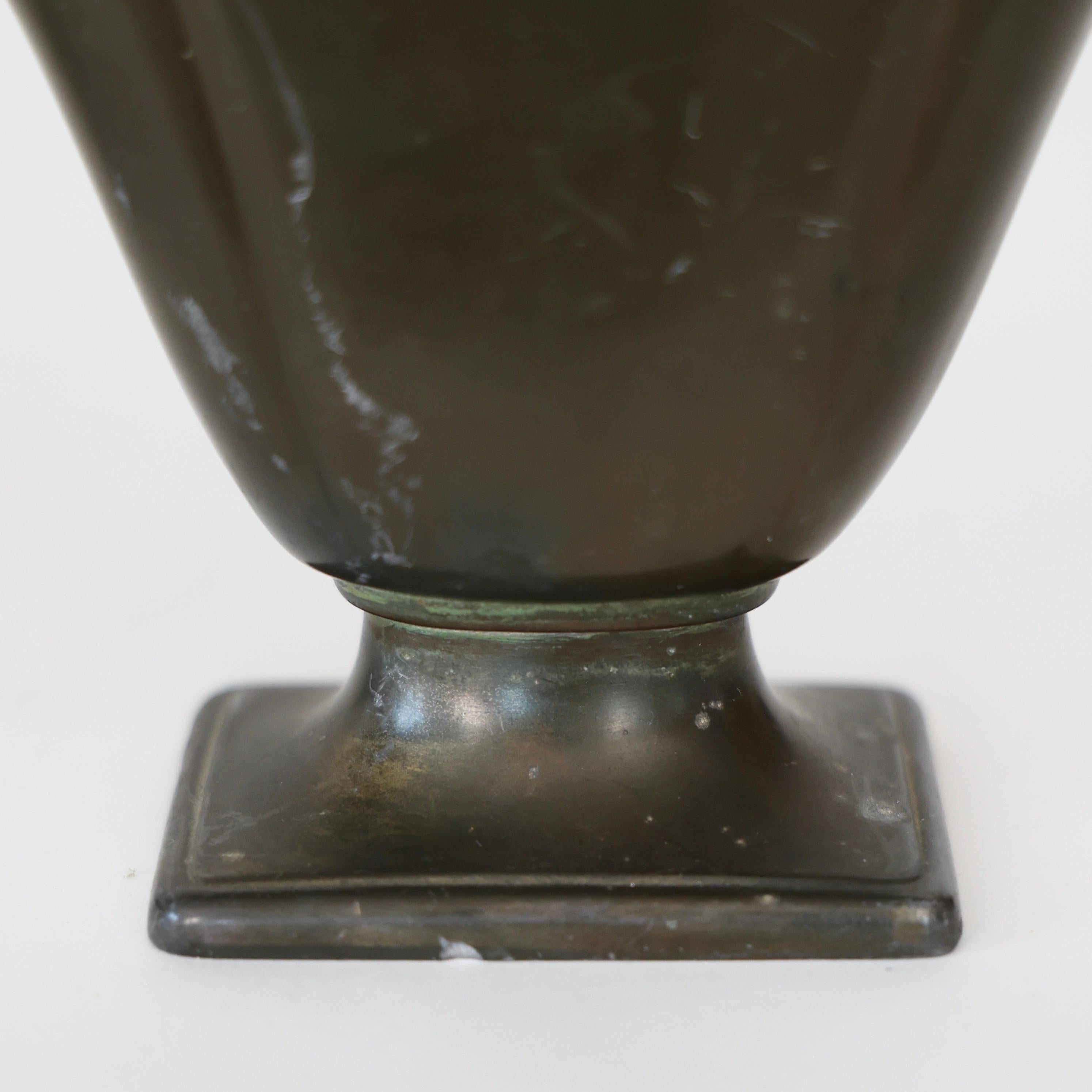 Pedestal Discometal Vase by Just Andersen, 1920s, Denmark 5