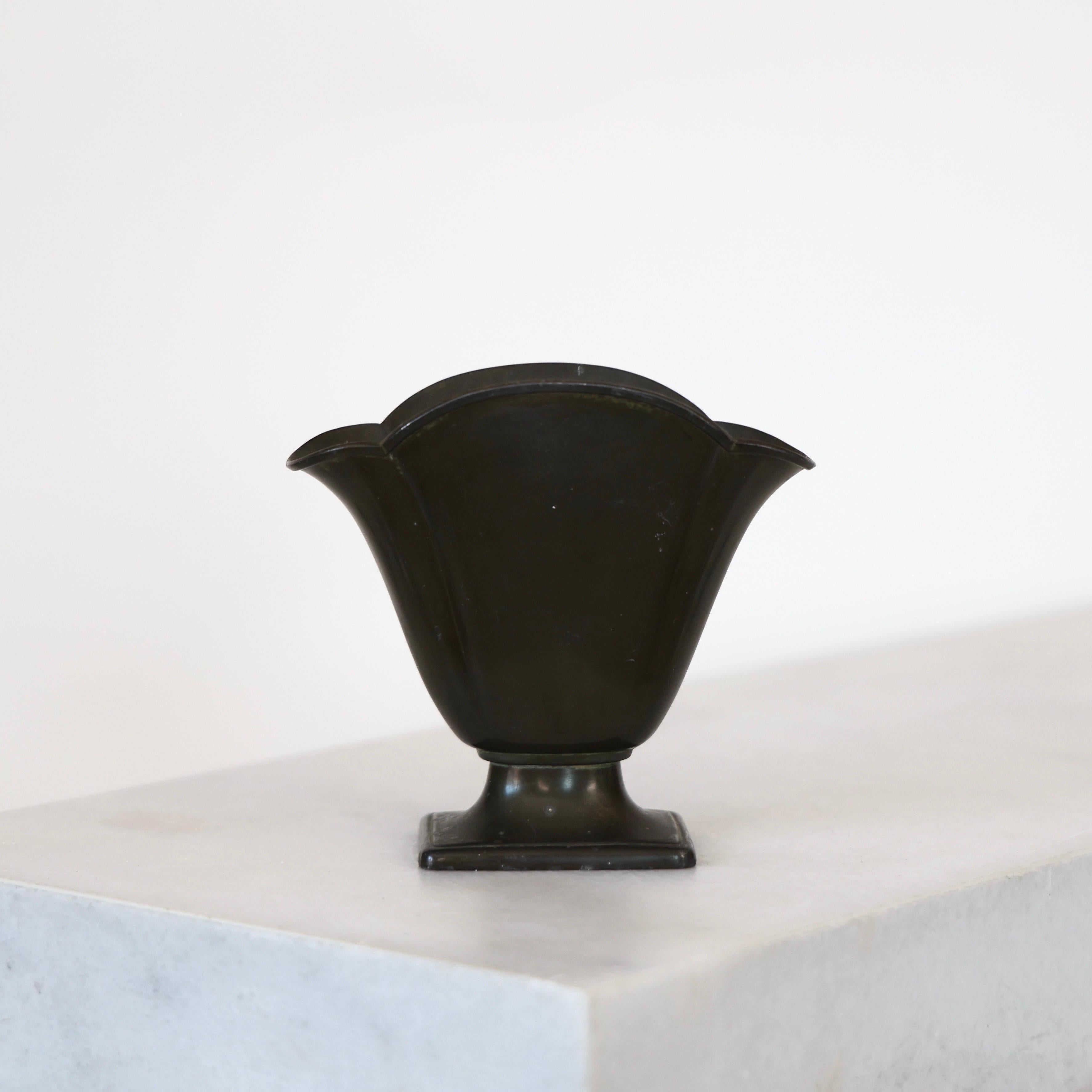 Pedestal Discometal Vase by Just Andersen, 1920s, Denmark 6