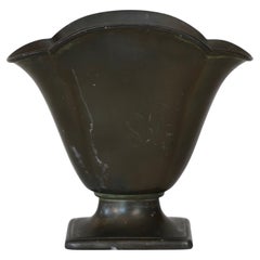Used Pedestal Discometal Vase by Just Andersen, 1920s, Denmark
