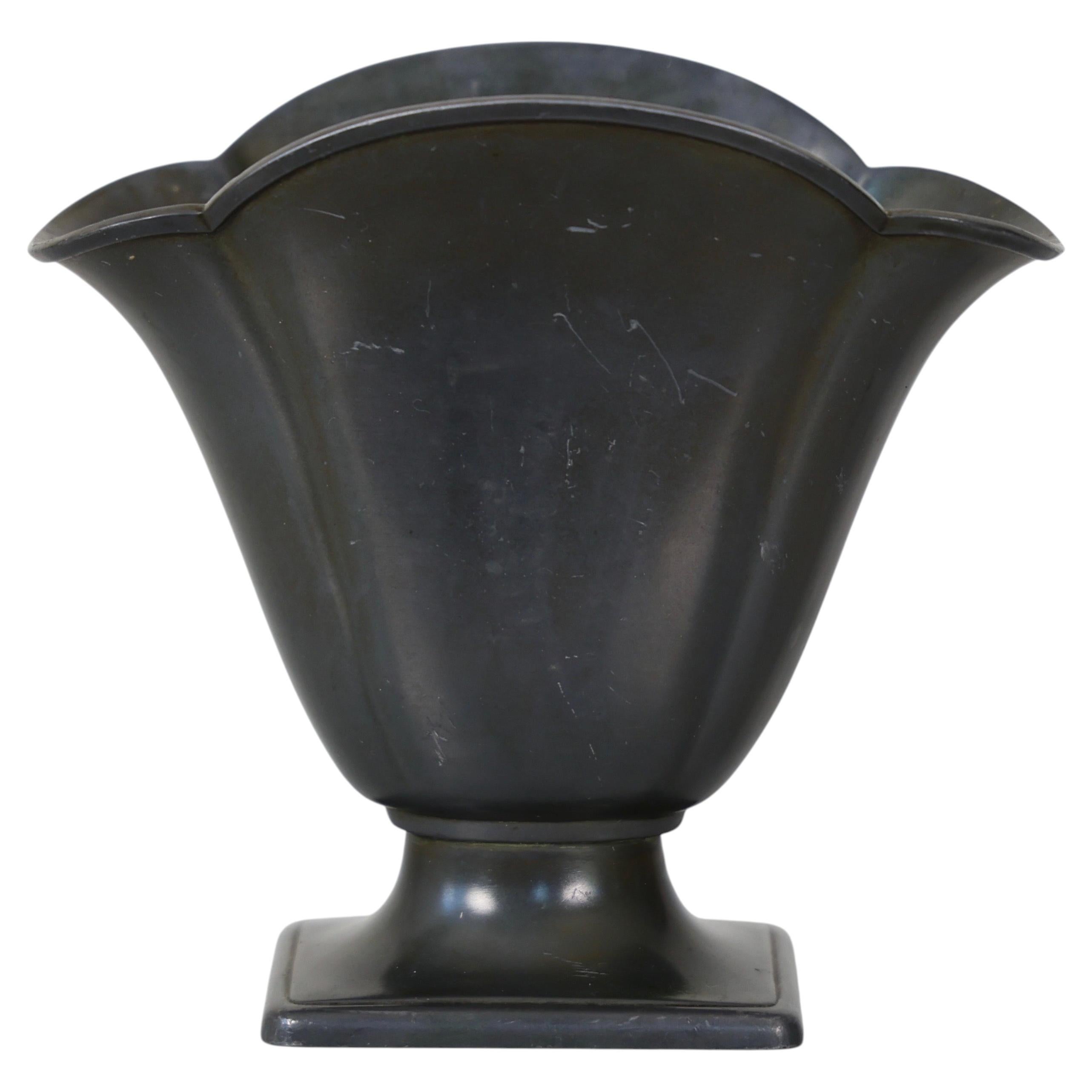 Pedestal Diskometal Vase by Just Andersen, 1920s, Denmark For Sale