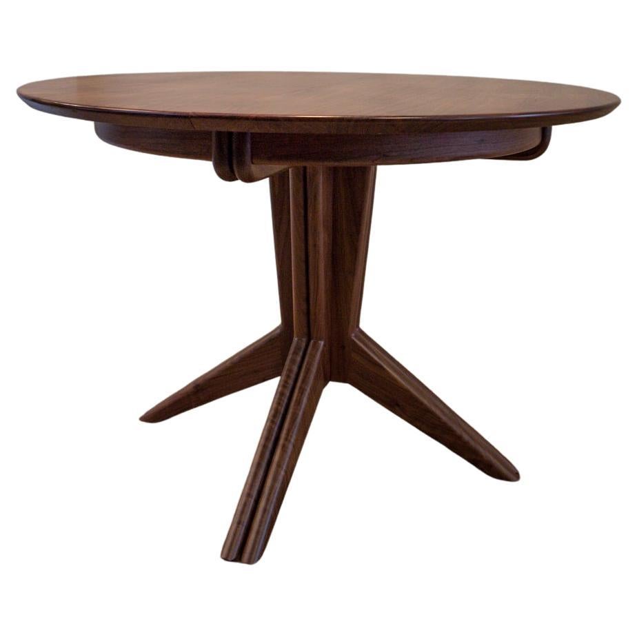 Pedestal Extension Table in Walnut by Mel Smilow For Sale