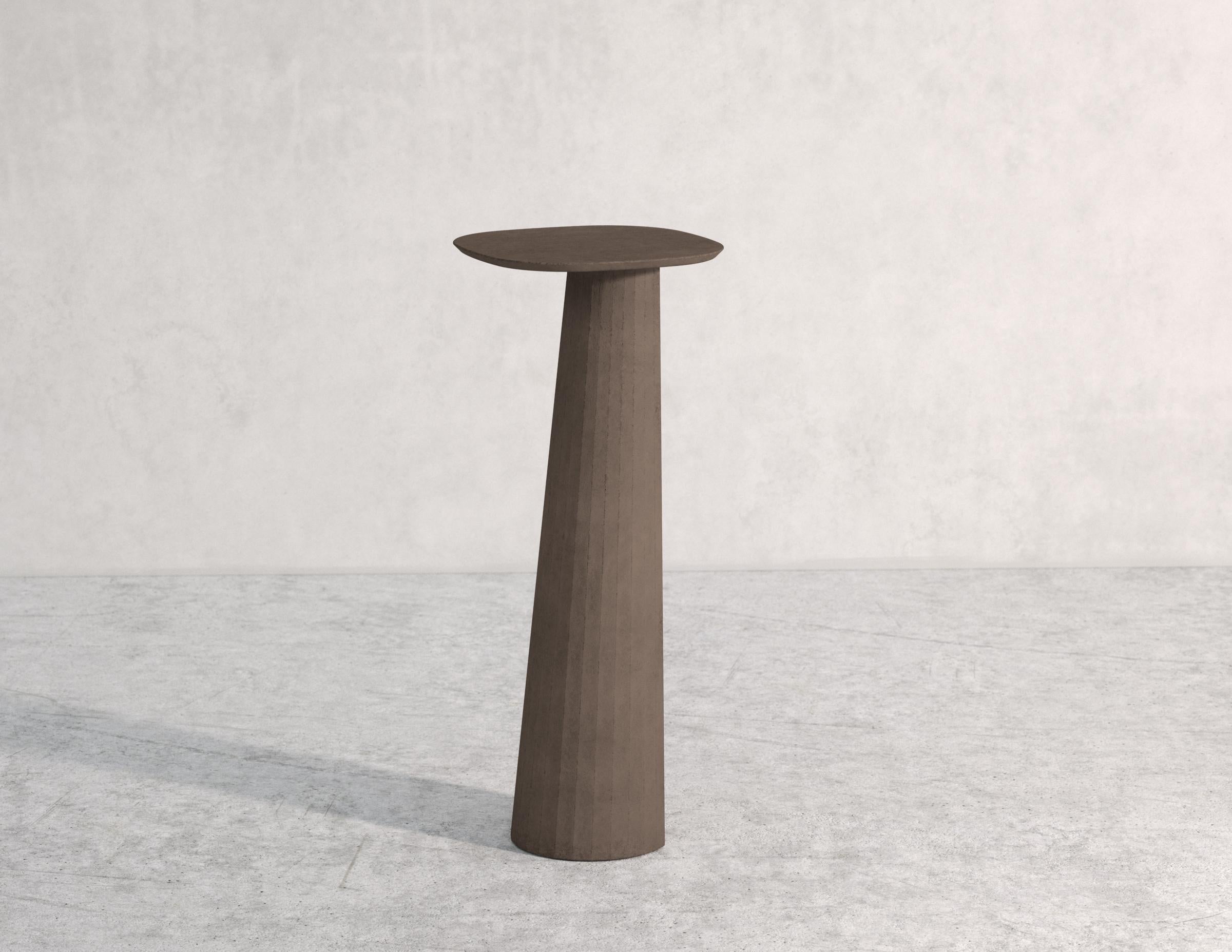 Classical Roman 21st Century Studio Irvine Fusto Concrete Pedestal Powder Beige Cement Handmade For Sale