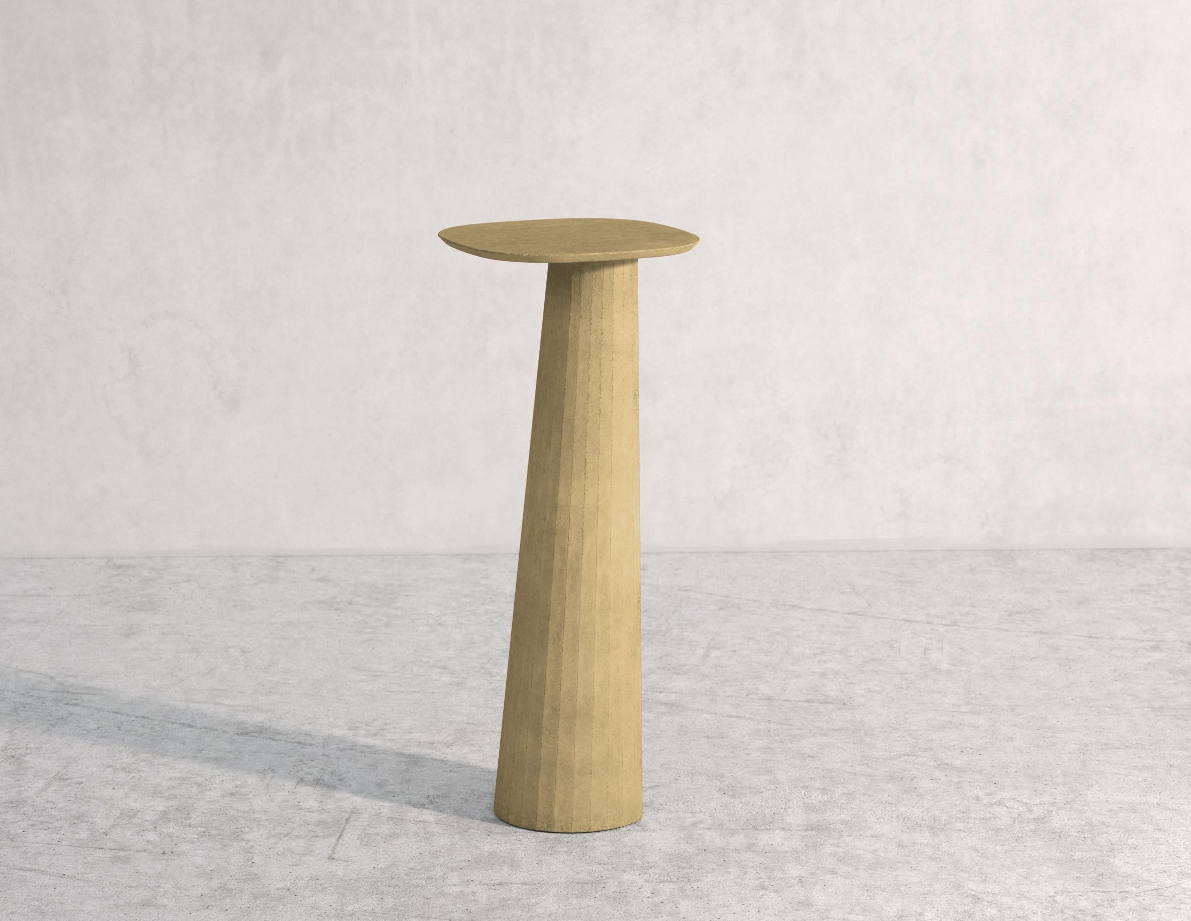Italian 21st Century Studio Irvine Fusto Concrete Pedestal Powder Beige Cement Handmade For Sale