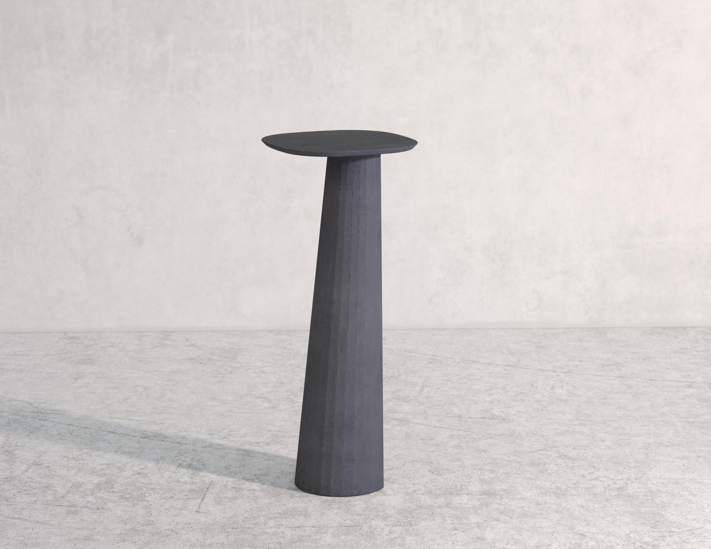 Molded 21st Century Studio Irvine Fusto Concrete Pedestal Powder Beige Cement Handmade For Sale