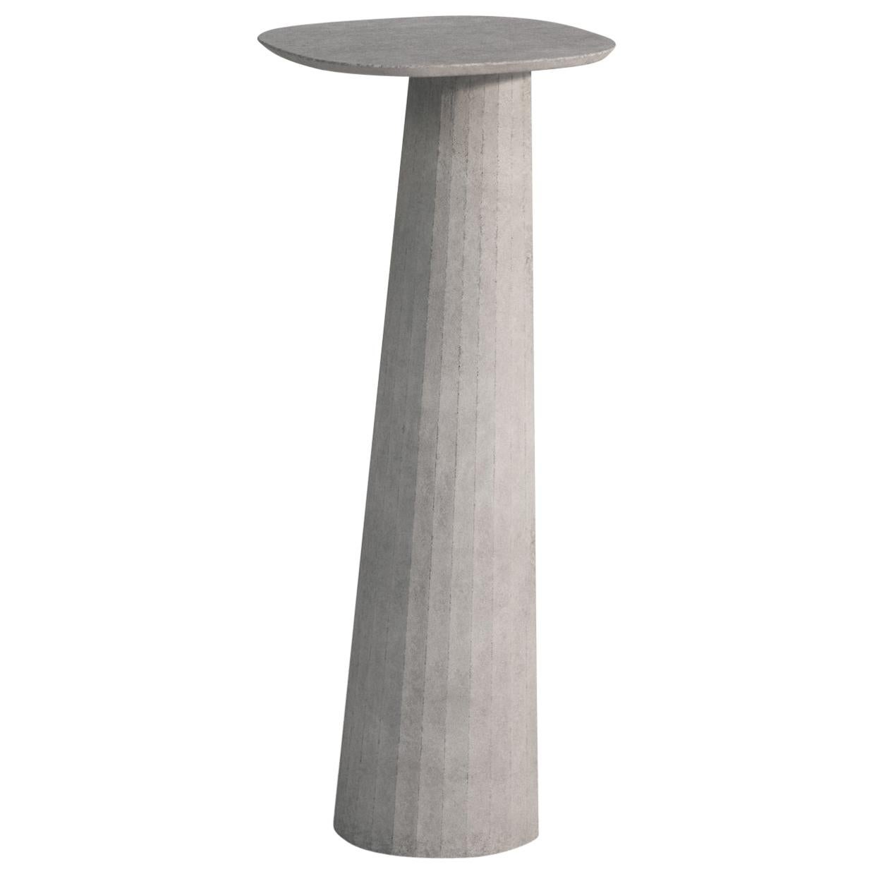 21st Century Studio Irvine Fusto Concrete Pedestal Powder Beige Cement Handmade For Sale