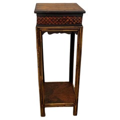 Vintage Pedestal in Bamboo in the style of Chinoserie, 1980s